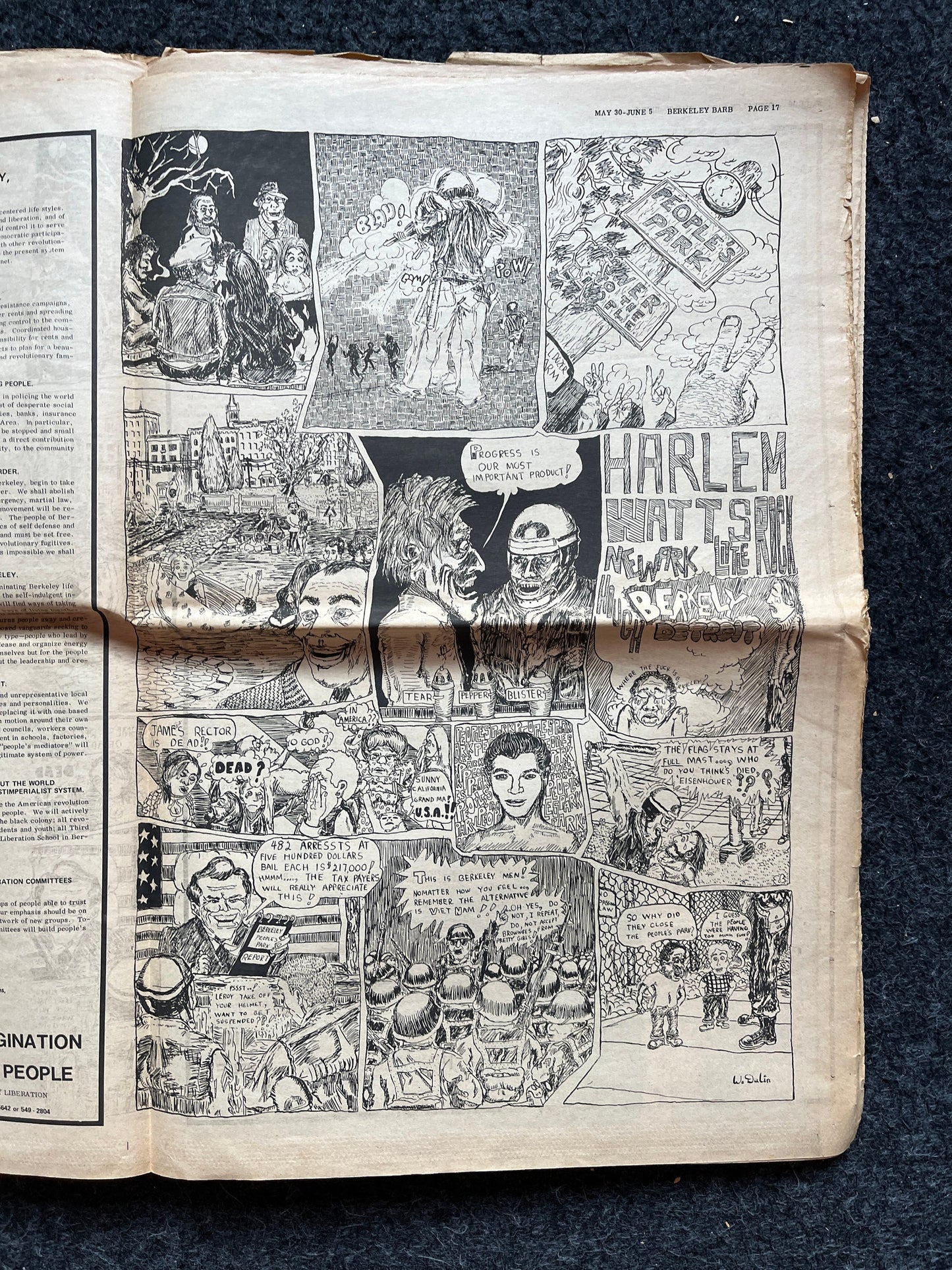 1970s Berkeley Bark CounterCulture, Black Panther Party, Underground Newspaper, Vintage Newspaper, San Francisco California, Black Gifts