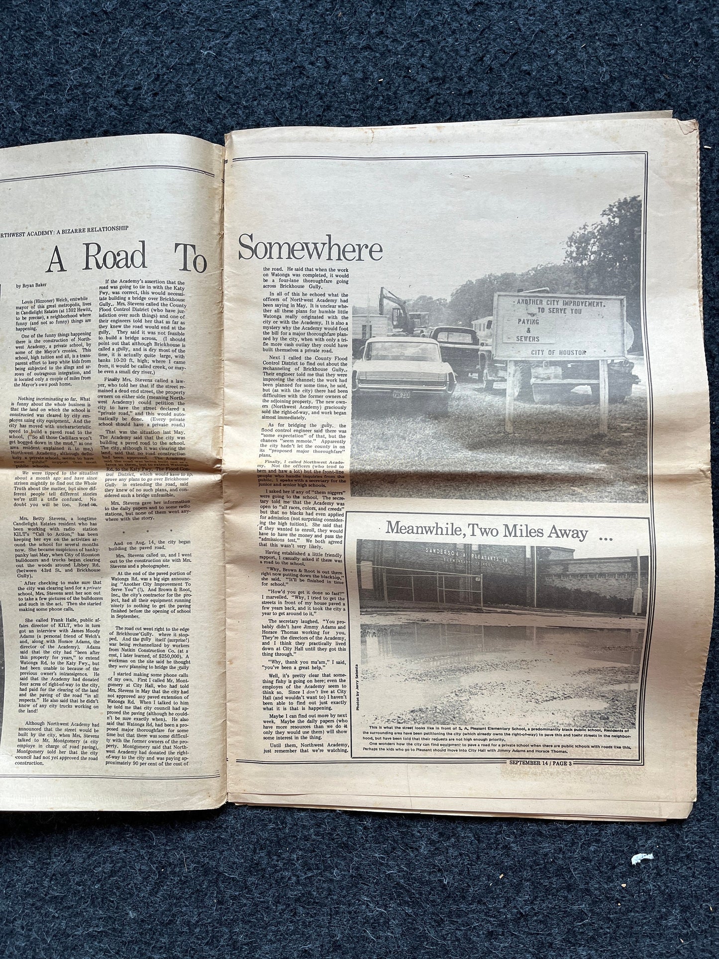 1970s Space City Houston Texas Underground Newspaper, Black Panther Party, Vintage Antique Collectibles, Hippie Grunge Art Gifts,