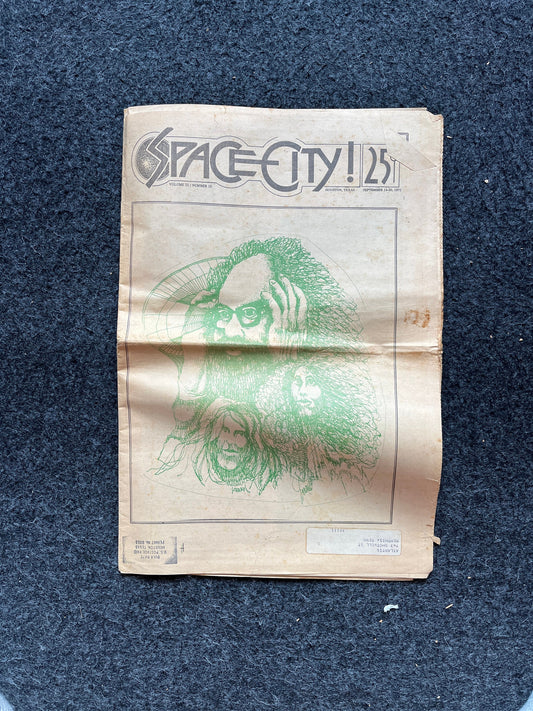 1970s Space City Houston Texas Underground Newspaper, Black Panther Party, Vintage Antique Collectibles, Hippie Grunge Art Gifts,