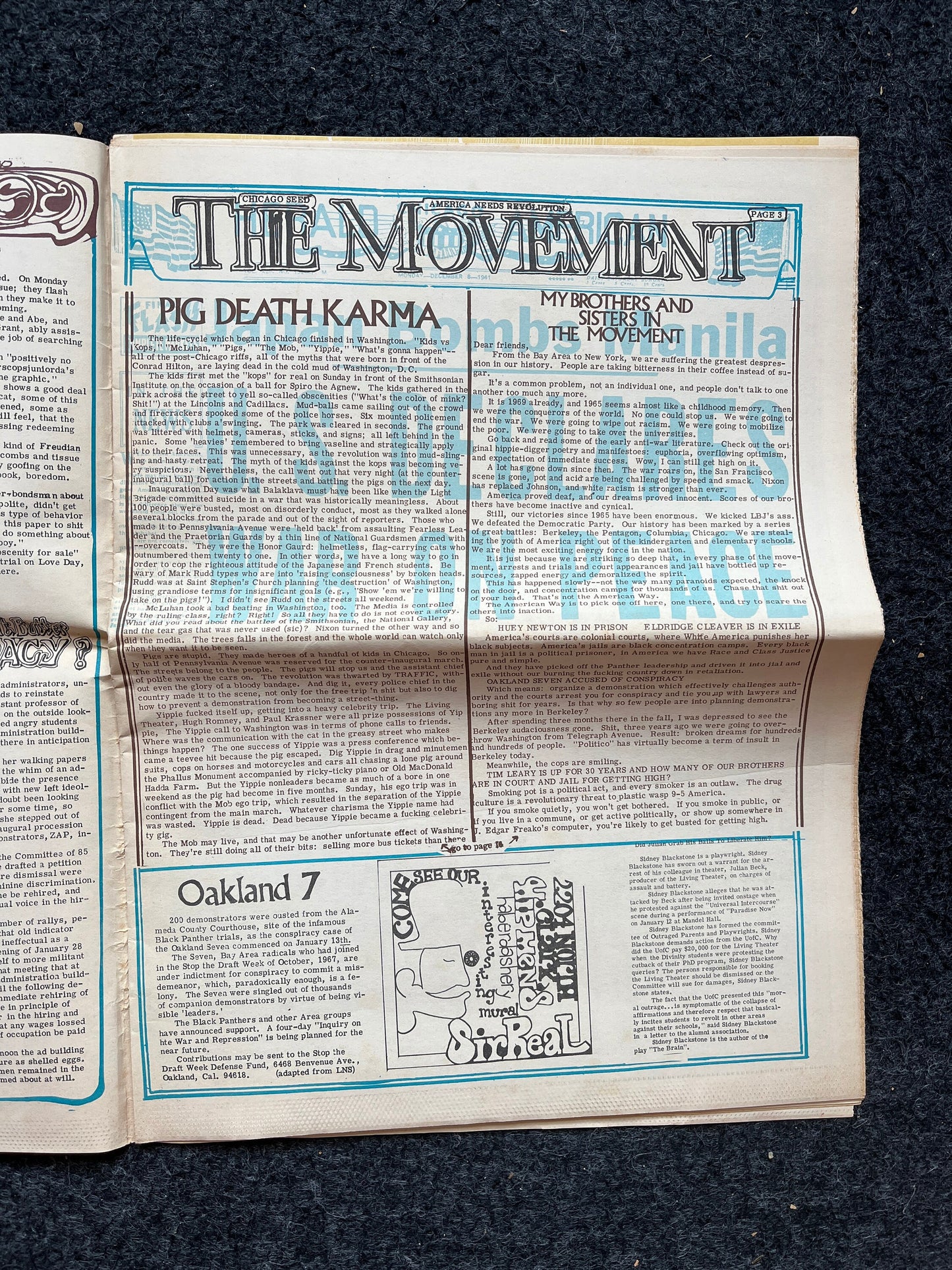 1970s Chicago Changes Underground Newspaper, Black Panther Party, Vintage Antique Collectibles, San Francisco Gifts, Anarchist Gifts,