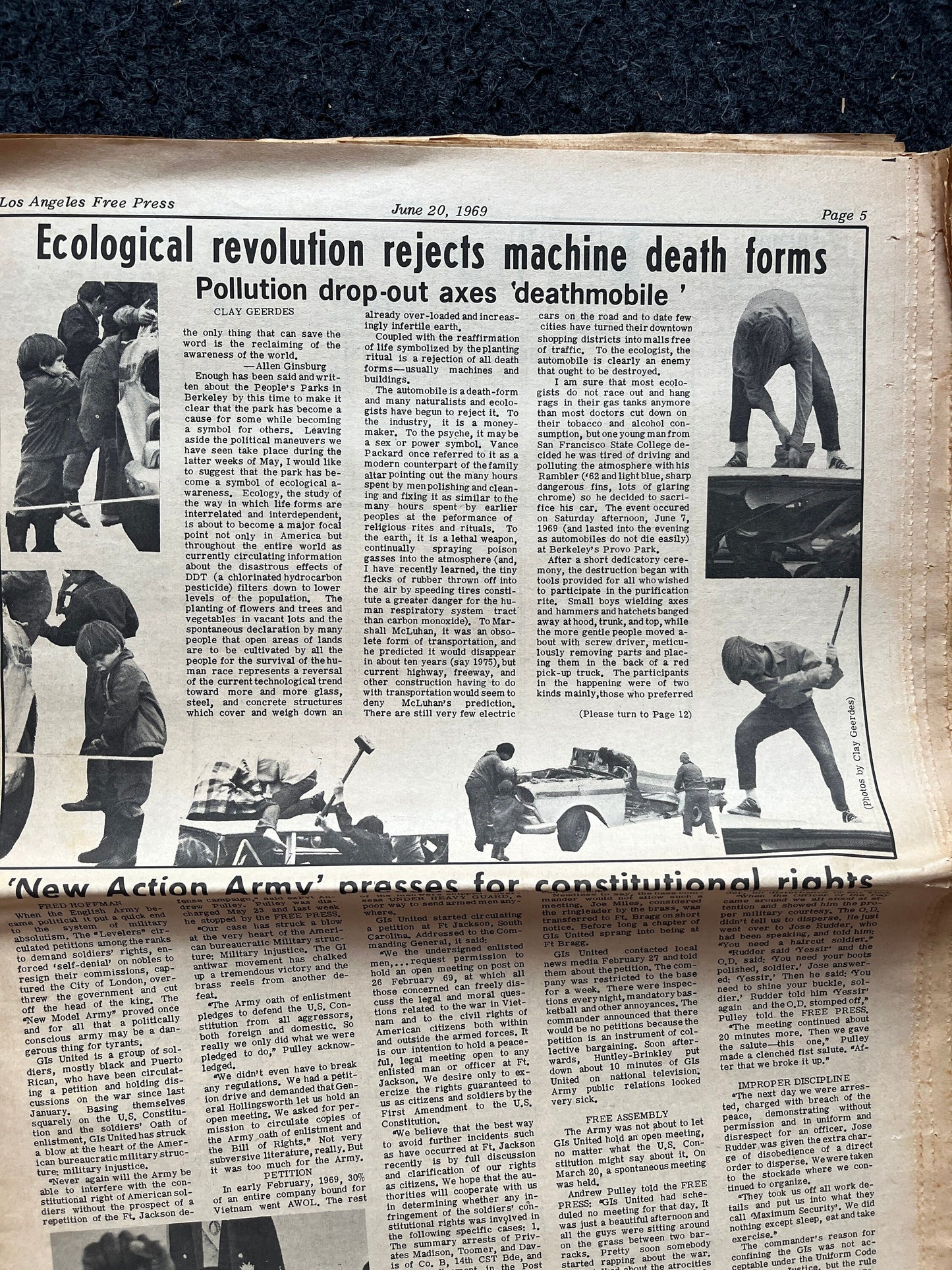 1970s CounterCulture LGBT Los Angeles Free Press, Black Panther Party, Underground Far-Left Newspaper, Vintage Newspaper, Original Newspaper