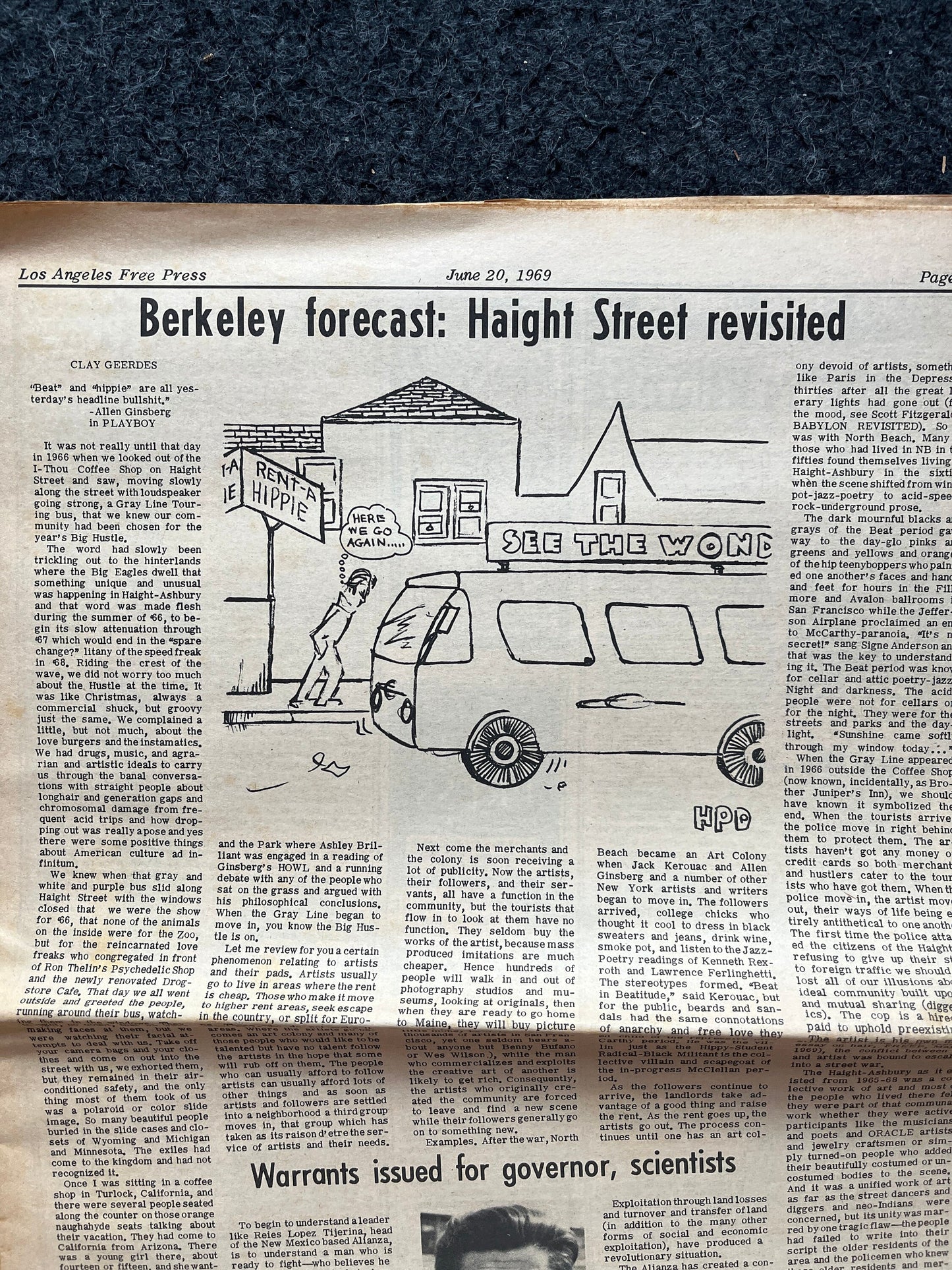 1970s CounterCulture LGBT Los Angeles Free Press, Black Panther Party, Underground Far-Left Newspaper, Vintage Newspaper, Original Newspaper