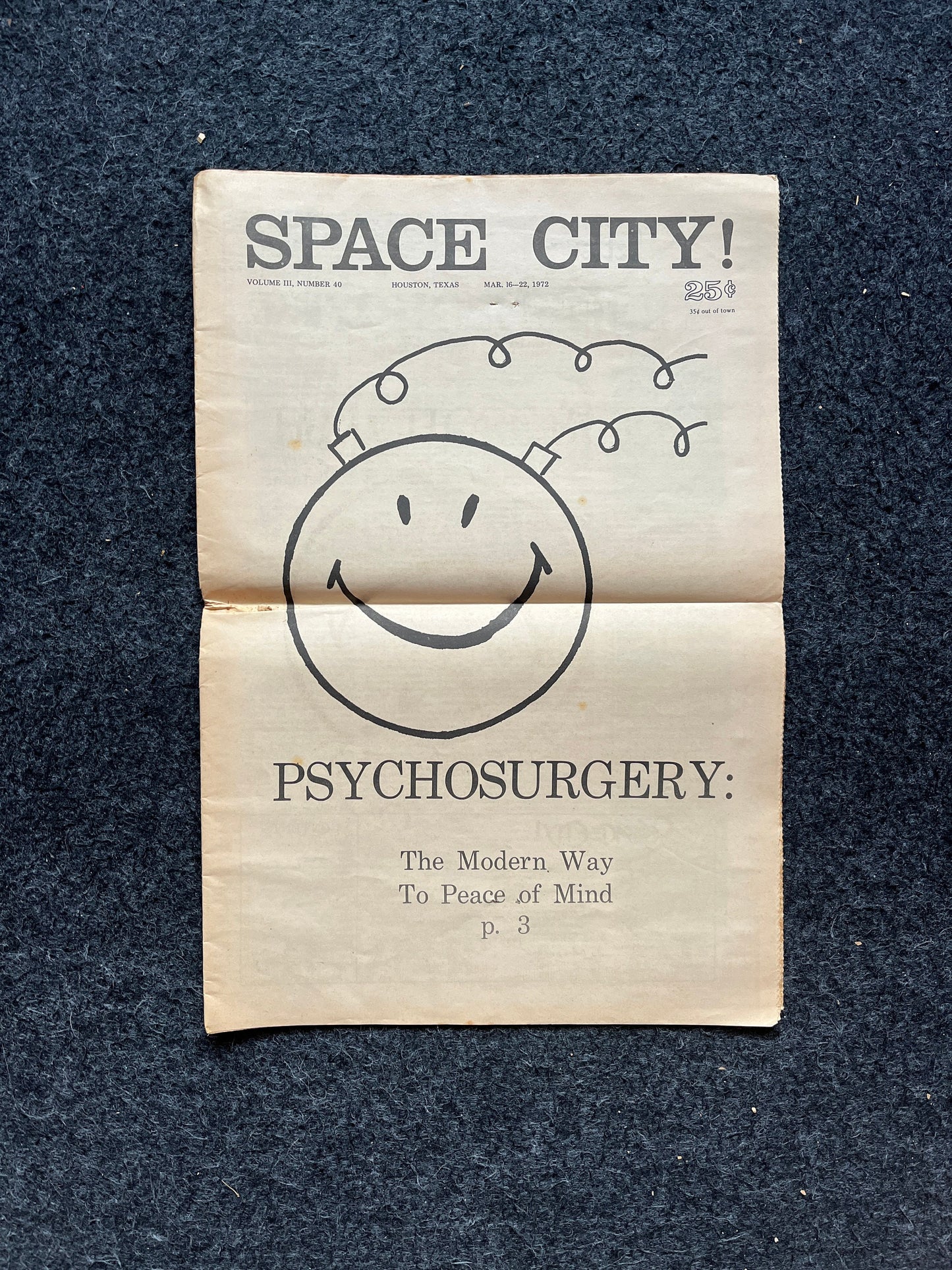 1970s Psycho Therapy Mental Health Space City Houston Texas Underground Newspaper, Black Panther Party, Vintage Antique Collectibles
