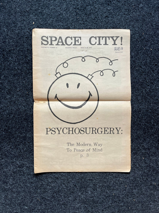1970s Psycho Therapy Mental Health Space City Houston Texas Underground Newspaper, Black Panther Party, Vintage Antique Collectibles