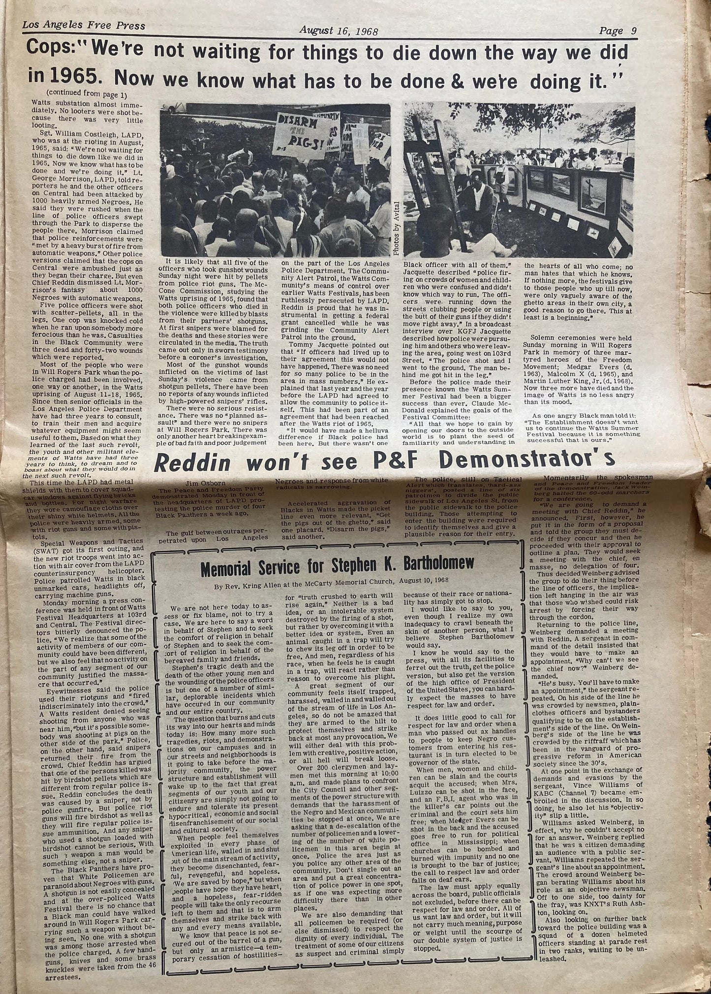 1970s CounterCulture LGBT Los Angeles Free Press, Black Panther Party, Underground Far-Left Newspaper, Vintage Newspaper, Original Newspaper