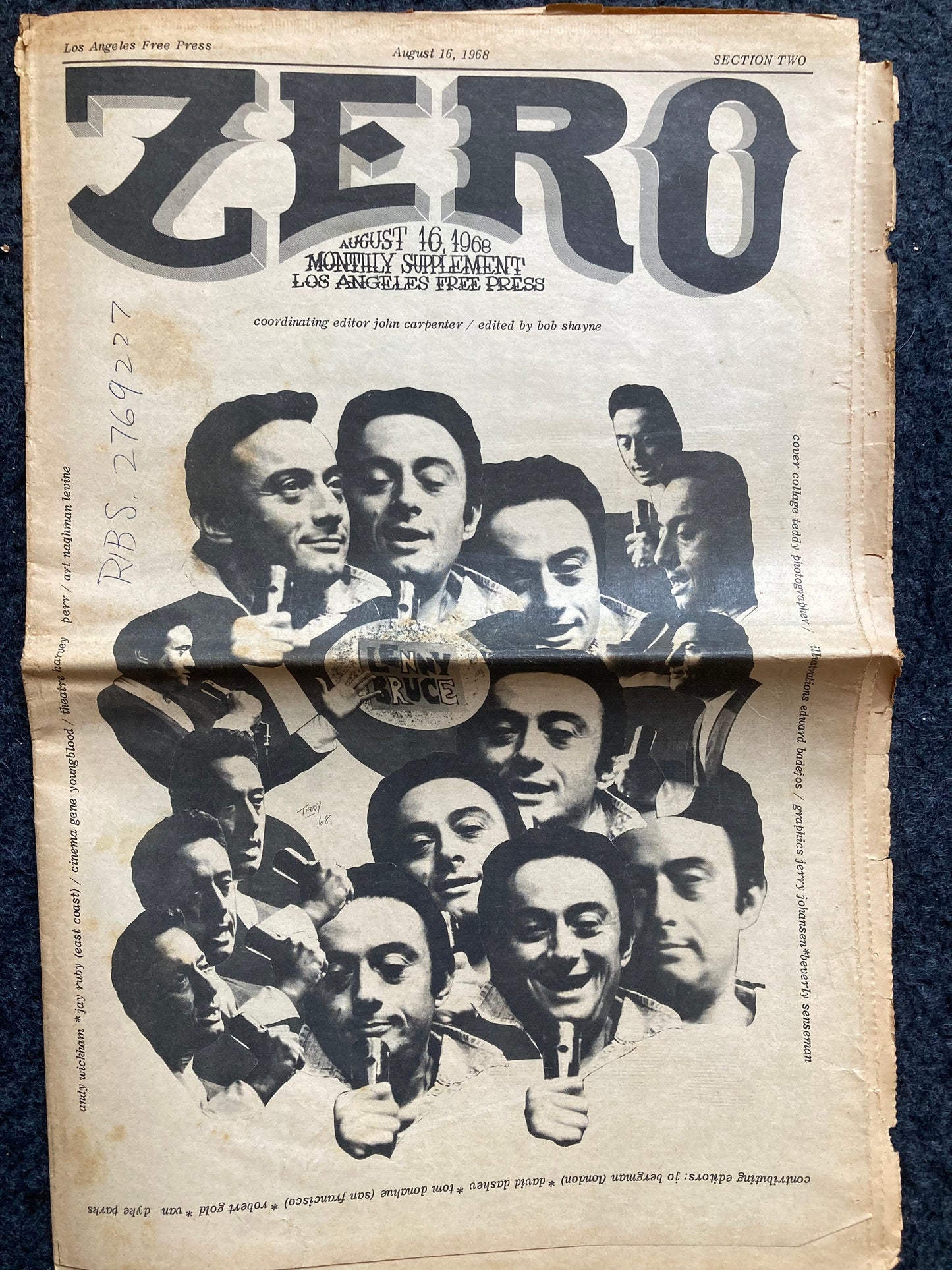 1970s Lenny Bruce Memorial Underground Newspaper, Black Panther Party, Vintage Antique Collectibles, San Francisco Gifts, Anarchist Gifts,