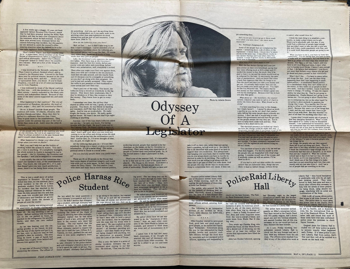 1970s Space City Houston Texas Underground Newspaper, Black Panther Party, Vintage Antique Collectibles, Hippie Grunge Art Gifts,