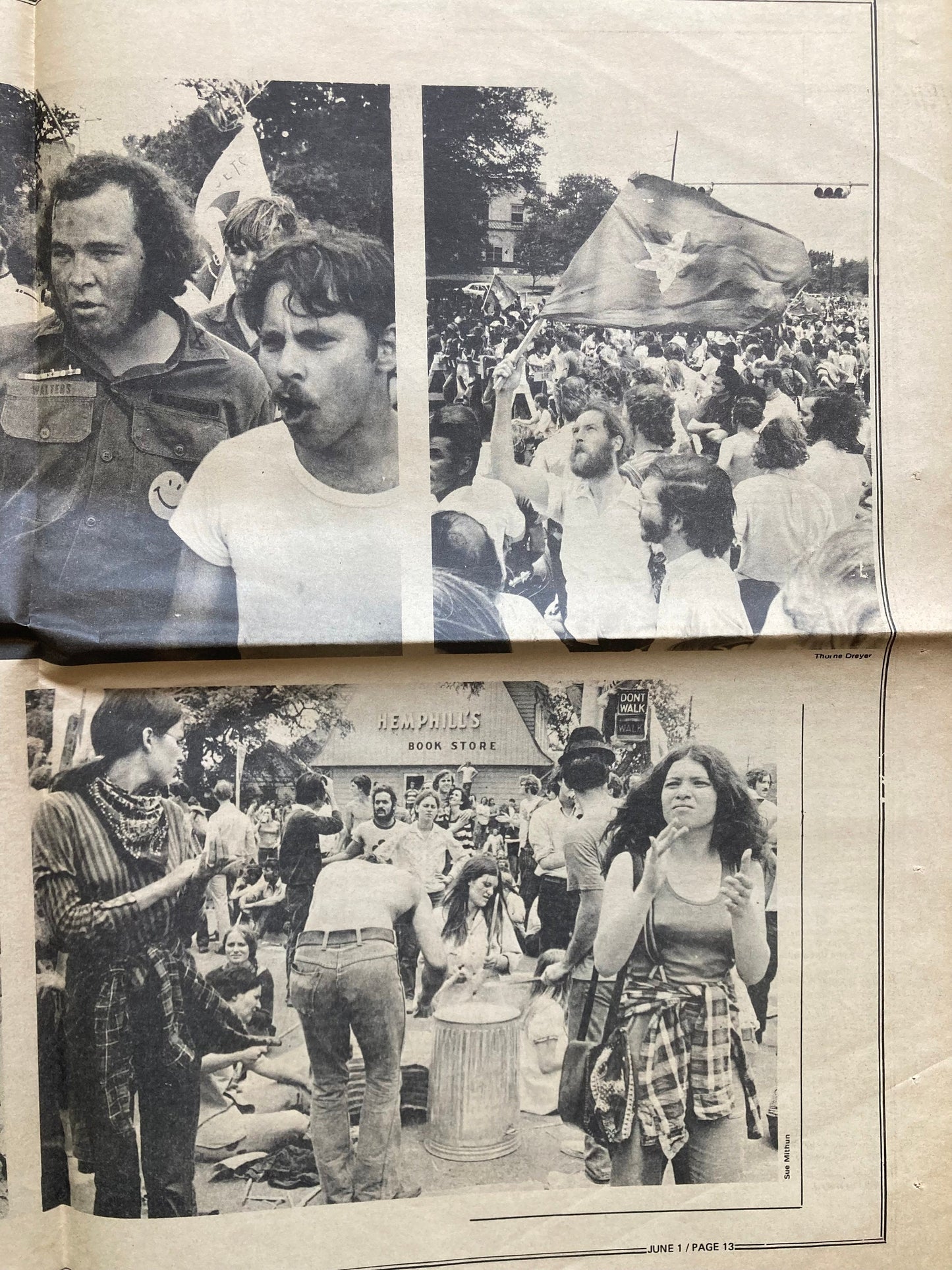 1970s Space City Houston Texas Underground Newspaper, Black Panther Party, Vintage Antique Collectibles, Hippie Grunge Art Gifts,