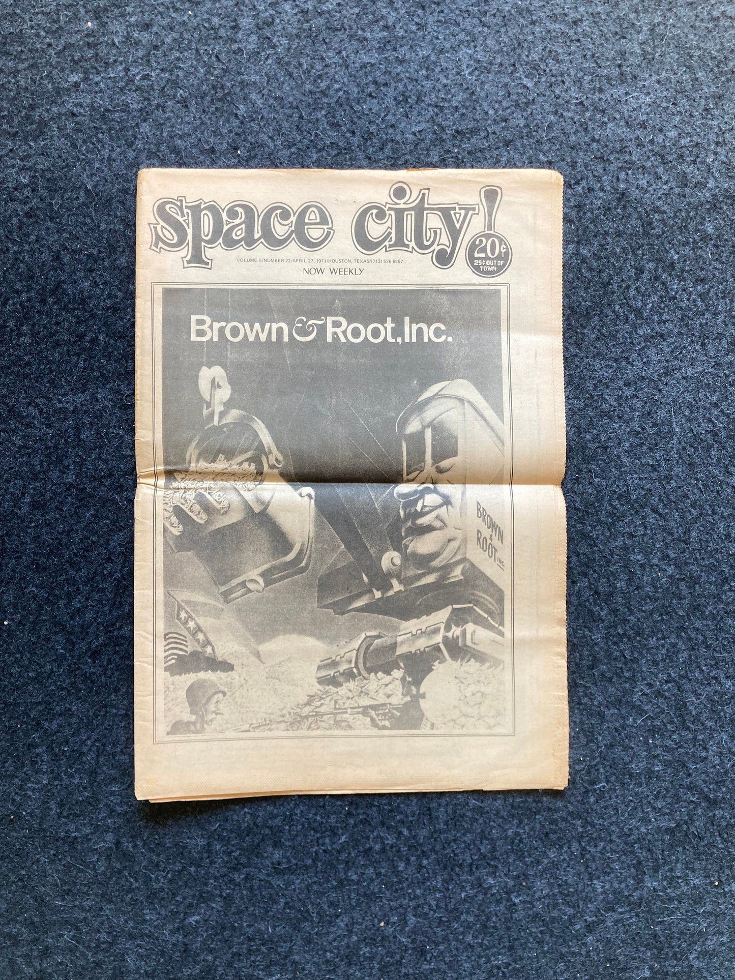 1970s Space City Houston Texas Underground Newspaper, Black Panther Party, Vintage Antique Collectibles, Hippie Grunge Art Gifts,