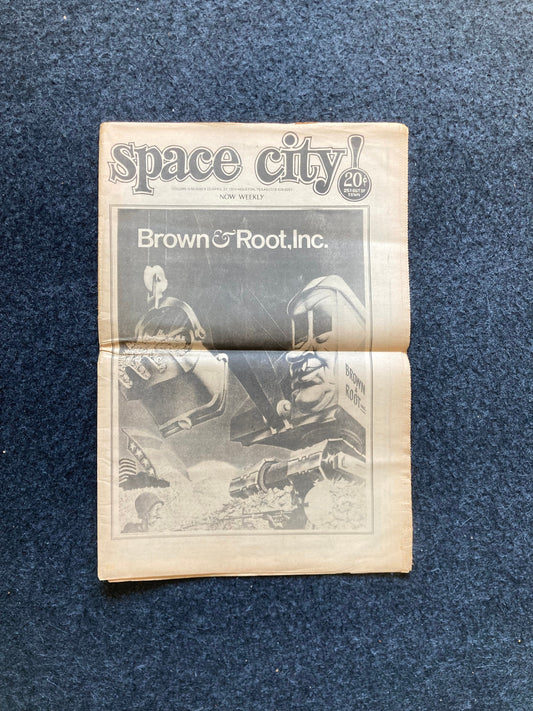 1970s Space City Houston Texas Underground Newspaper, Black Panther Party, Vintage Antique Collectibles, Hippie Grunge Art Gifts,