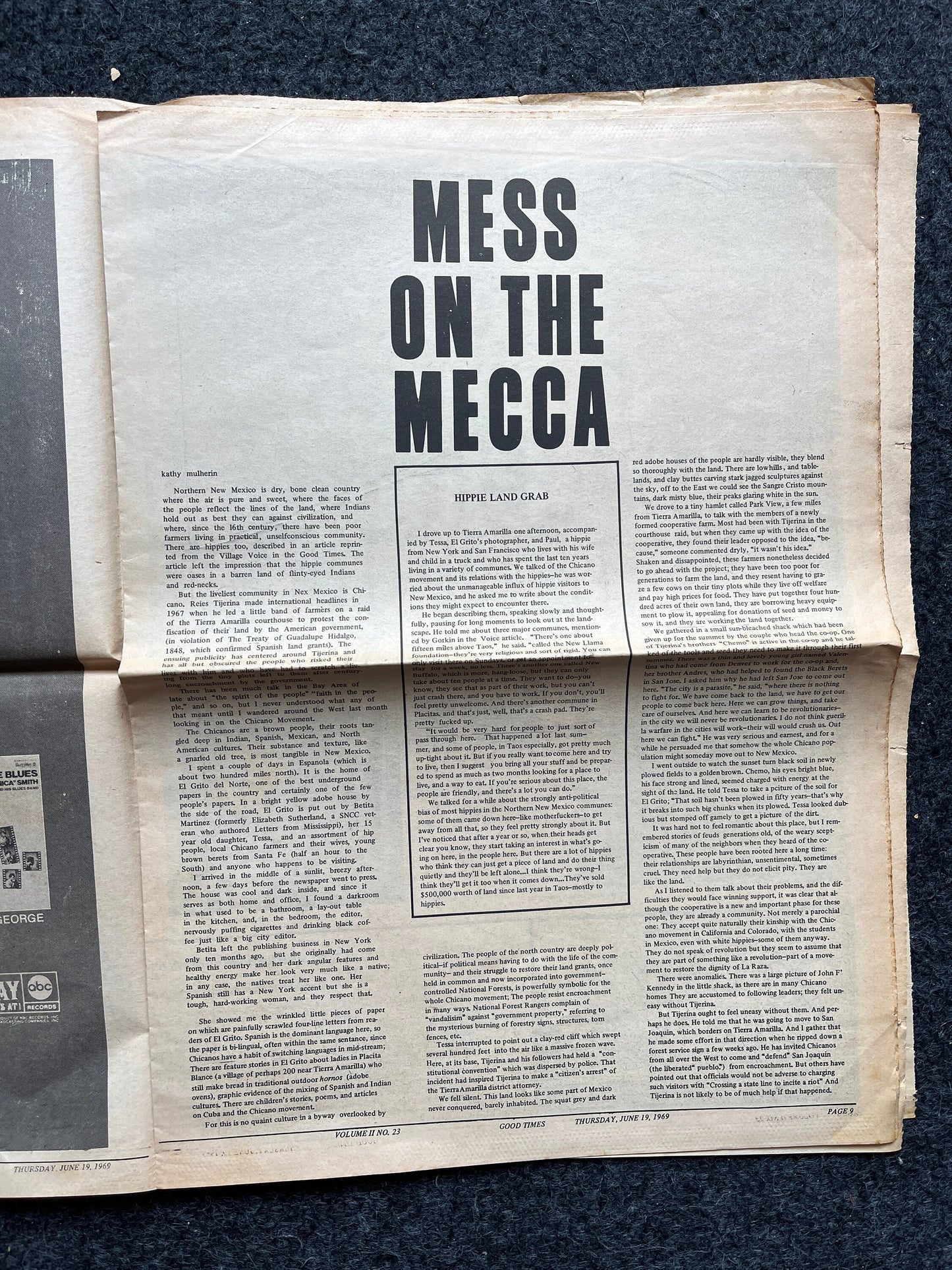 1970s Tim Leary Psychedelic High Times Underground Newspaper, Black Panther Party, Vintage Antique Collectibles, Hippie Grunge Art Gifts