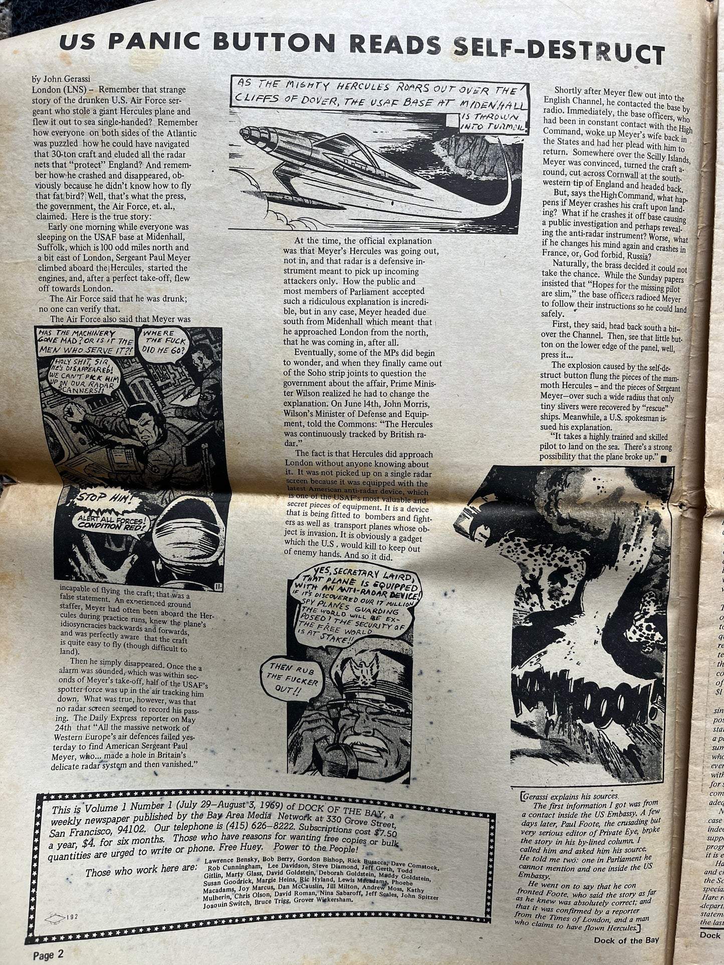 1970s San Francisco Underground Newspaper, Black Panther Party, Vintage Antique Collectibles, San Francisco Gifts, TransAmerica Tower