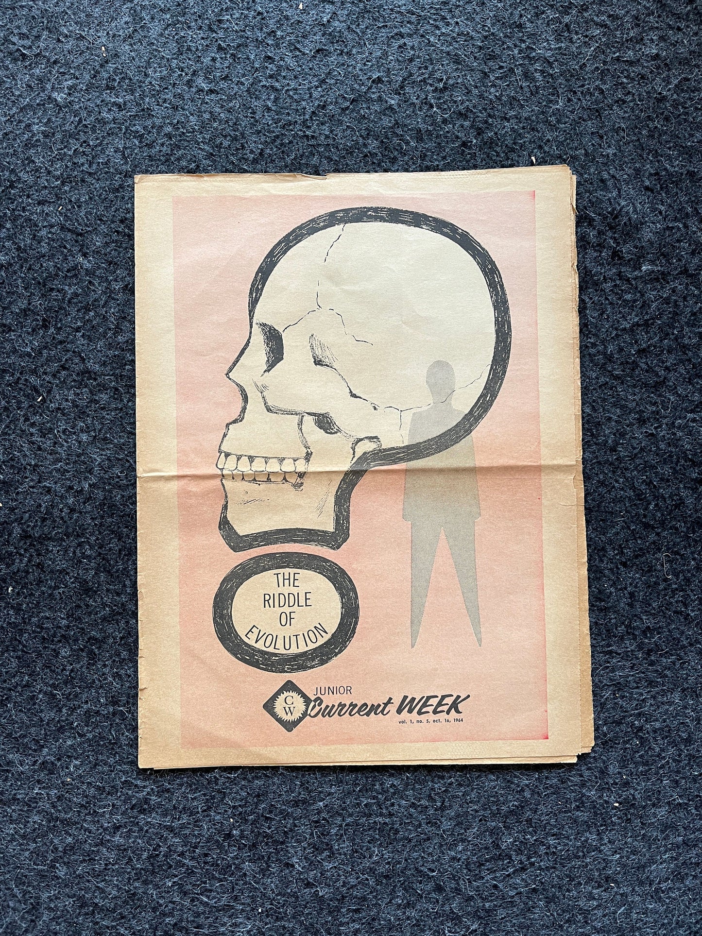 1970s Children Cold War Newspaper, Vintage Antique Collectibles, Biology Evolution Giftts, Educational Item, Gifts for Teacher, Gift for Kid