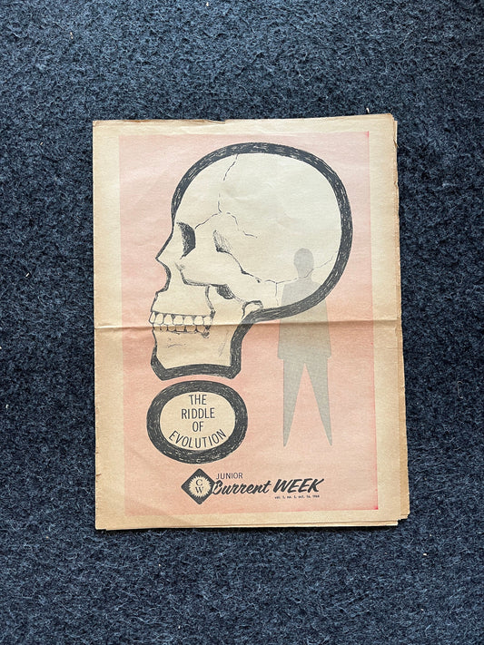 1970s Children Cold War Newspaper, Vintage Antique Collectibles, Biology Evolution Giftts, Educational Item, Gifts for Teacher, Gift for Kid