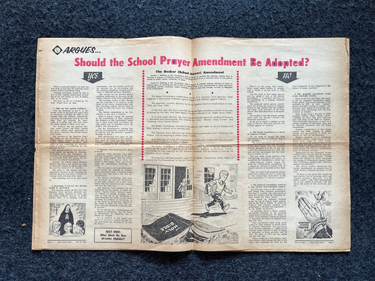 1970s Children Cold War Newspaper, Vintage Antique Collectibles, Biology Evolution Giftts, Educational Item, Gifts for Teacher, Gift for Kid