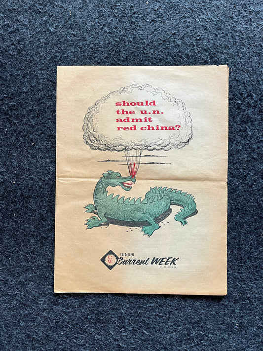 1970s Childrens Cold War Newspaper, Vintage Antique Collectibles, Original Childrens Educational Item, Gifts for Teachers, Gifts for Kids