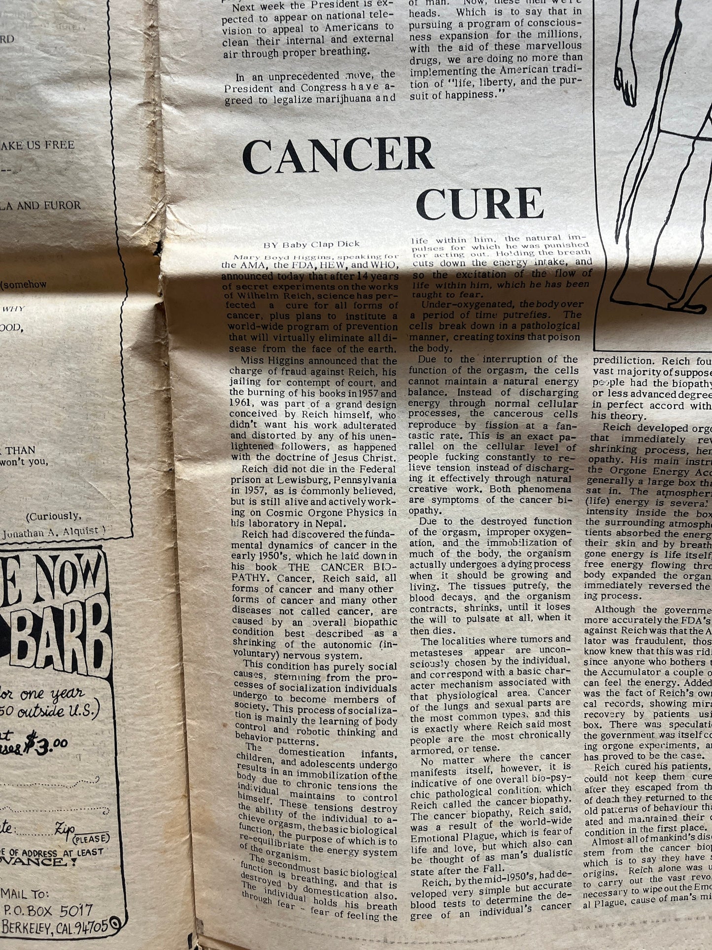 1970s Vietnam War Ends Nixon, Berkeley Bark CounterCulture, Black Panther Party, Underground Newspaper, Vintage Newspaper, San Francisco