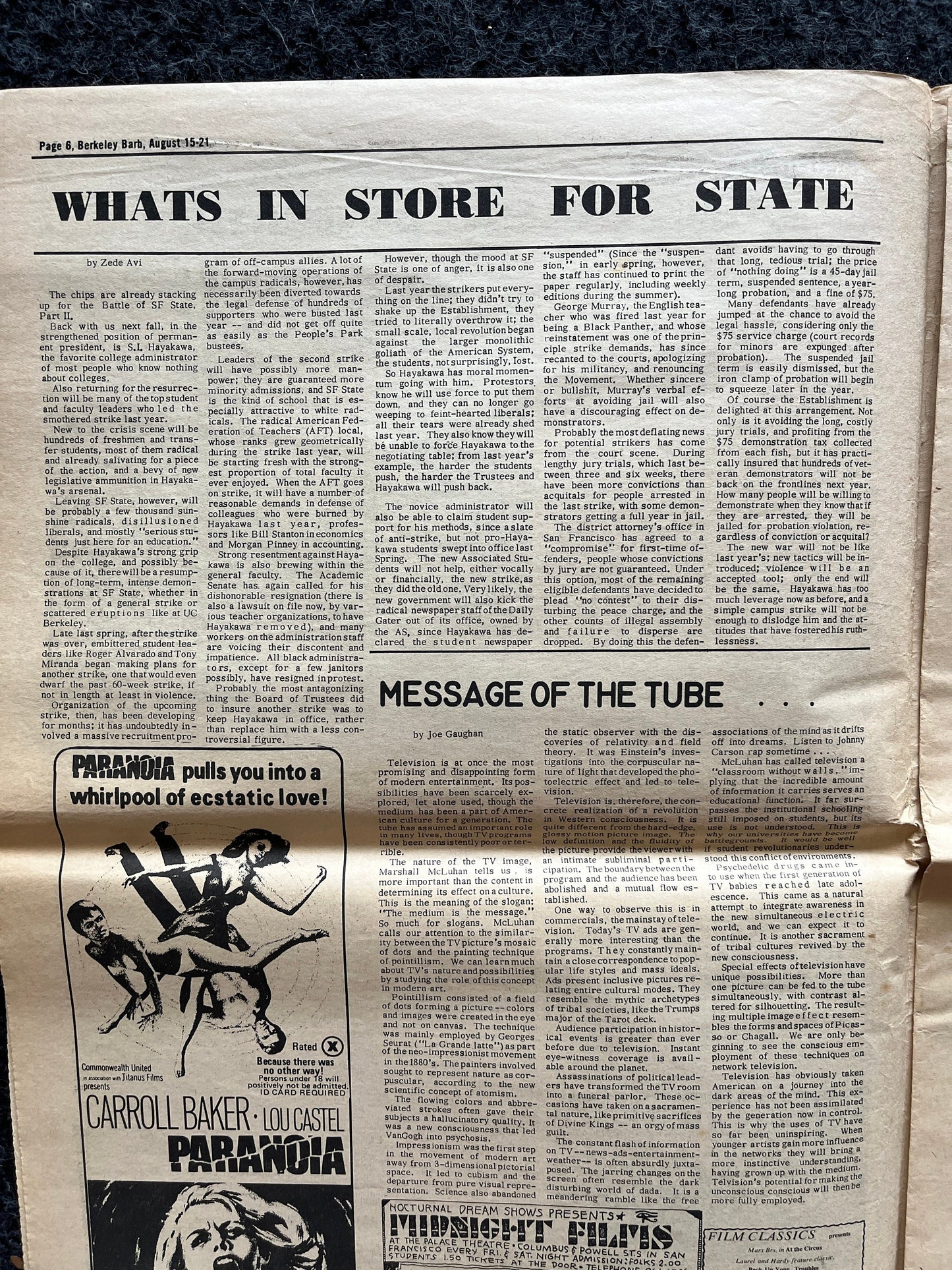 1970s Vietnam War Ends Nixon, Berkeley Bark CounterCulture, Black Panther Party, Underground Newspaper, Vintage Newspaper, San Francisco