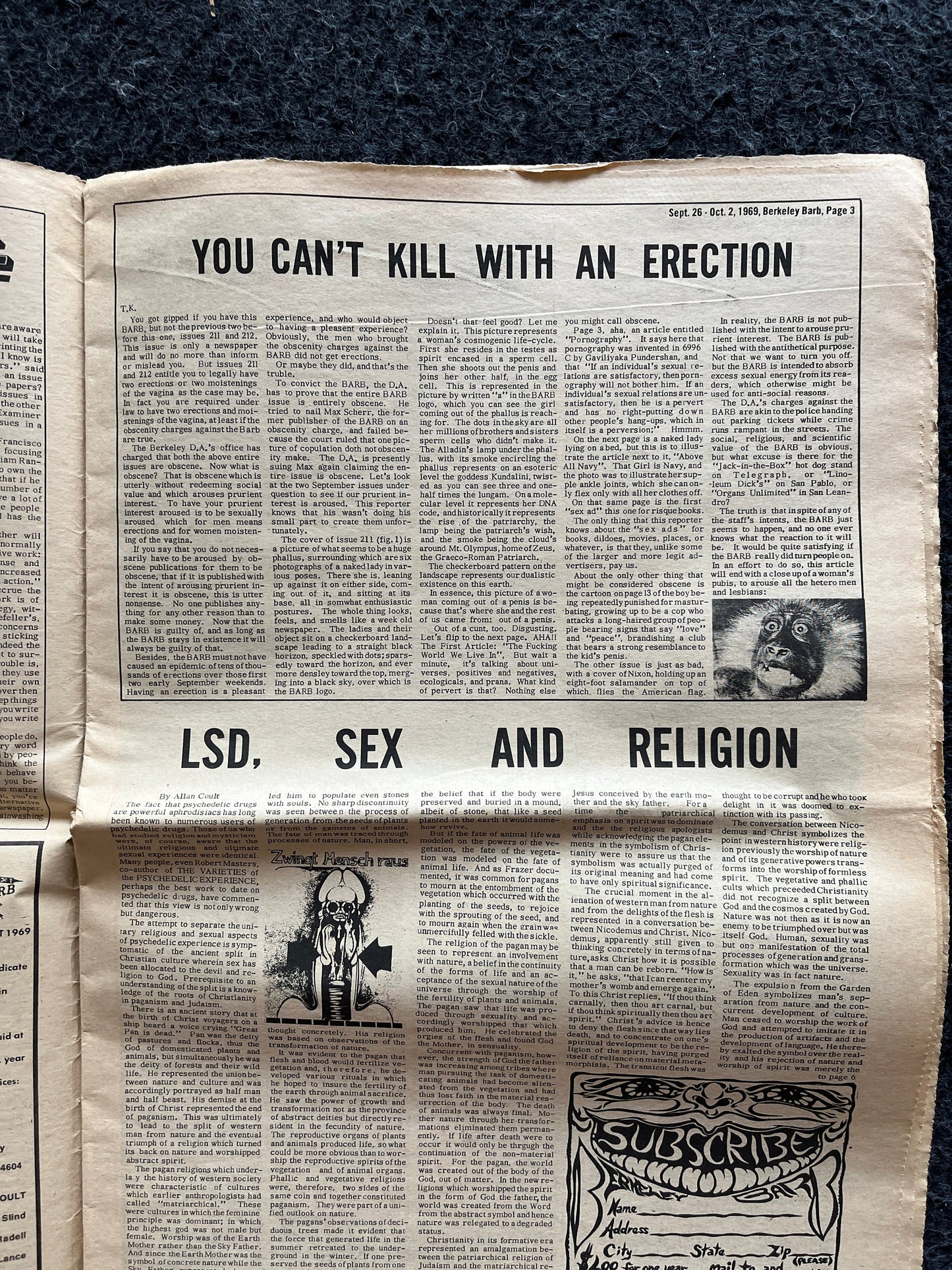 1970s Berkeley Bark CounterCulture, Black Panther Party, Underground Newspaper, Vintage Newspaper, San Francisco California, Black Gifts