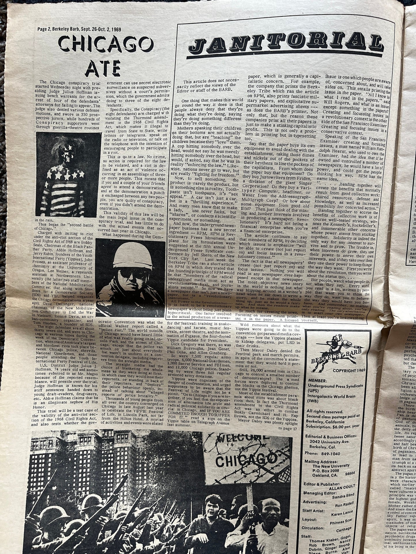 1970s Berkeley Bark CounterCulture, Black Panther Party, Underground Newspaper, Vintage Newspaper, San Francisco California, Black Gifts
