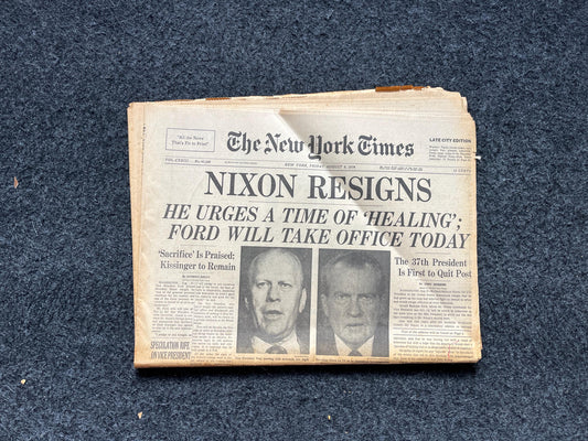 1974 Richard Nixon Resigns from Presidency, US Presidents, US Politics, Gifts for Republicans, Gifts for Conservatives, US Politics Art