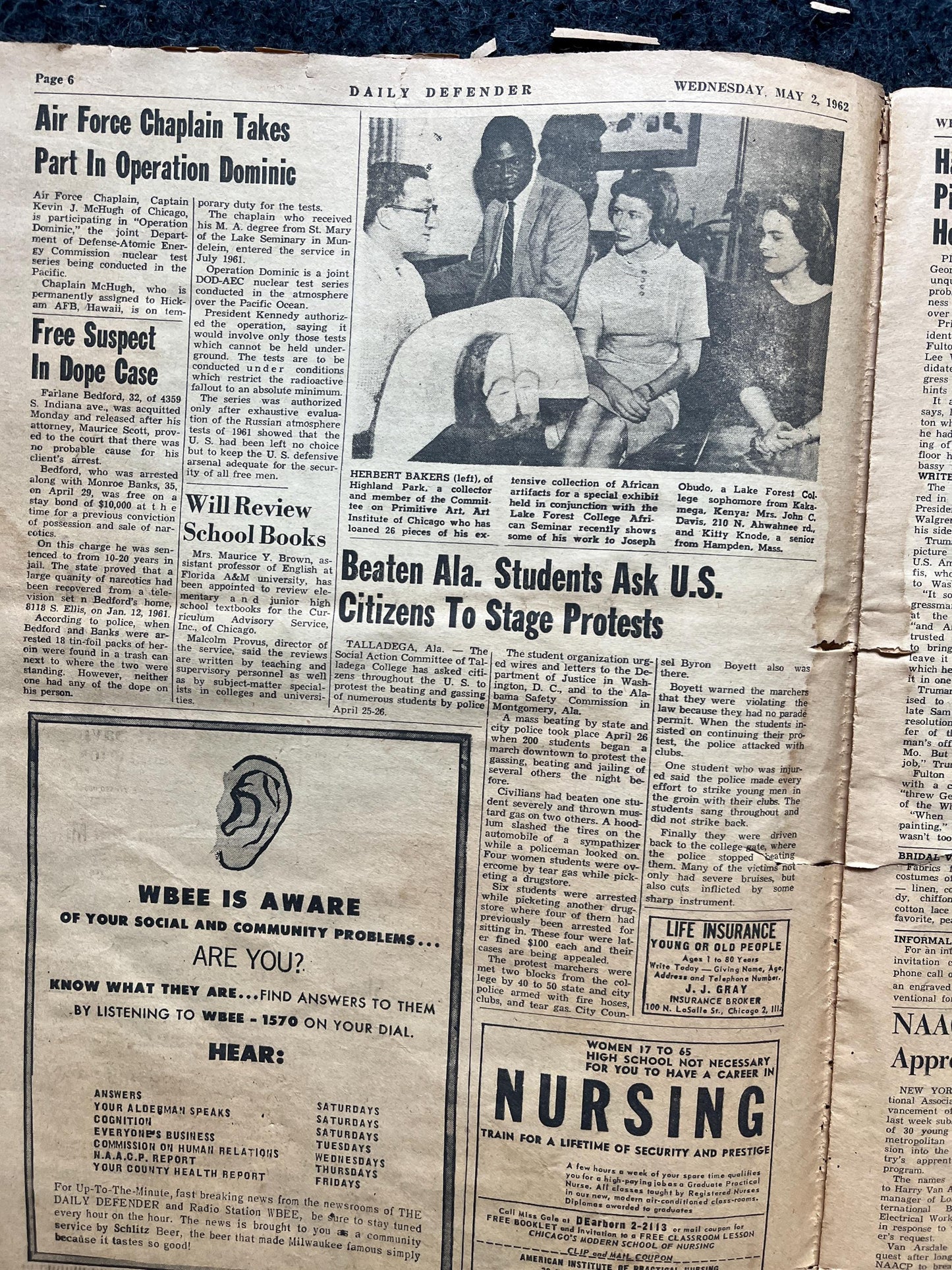 1962 Freedom Rights Civil Rights Newspaper , Vintage Antique Collectibles, Original Childrens Educational Item, Gifts for Teachers
