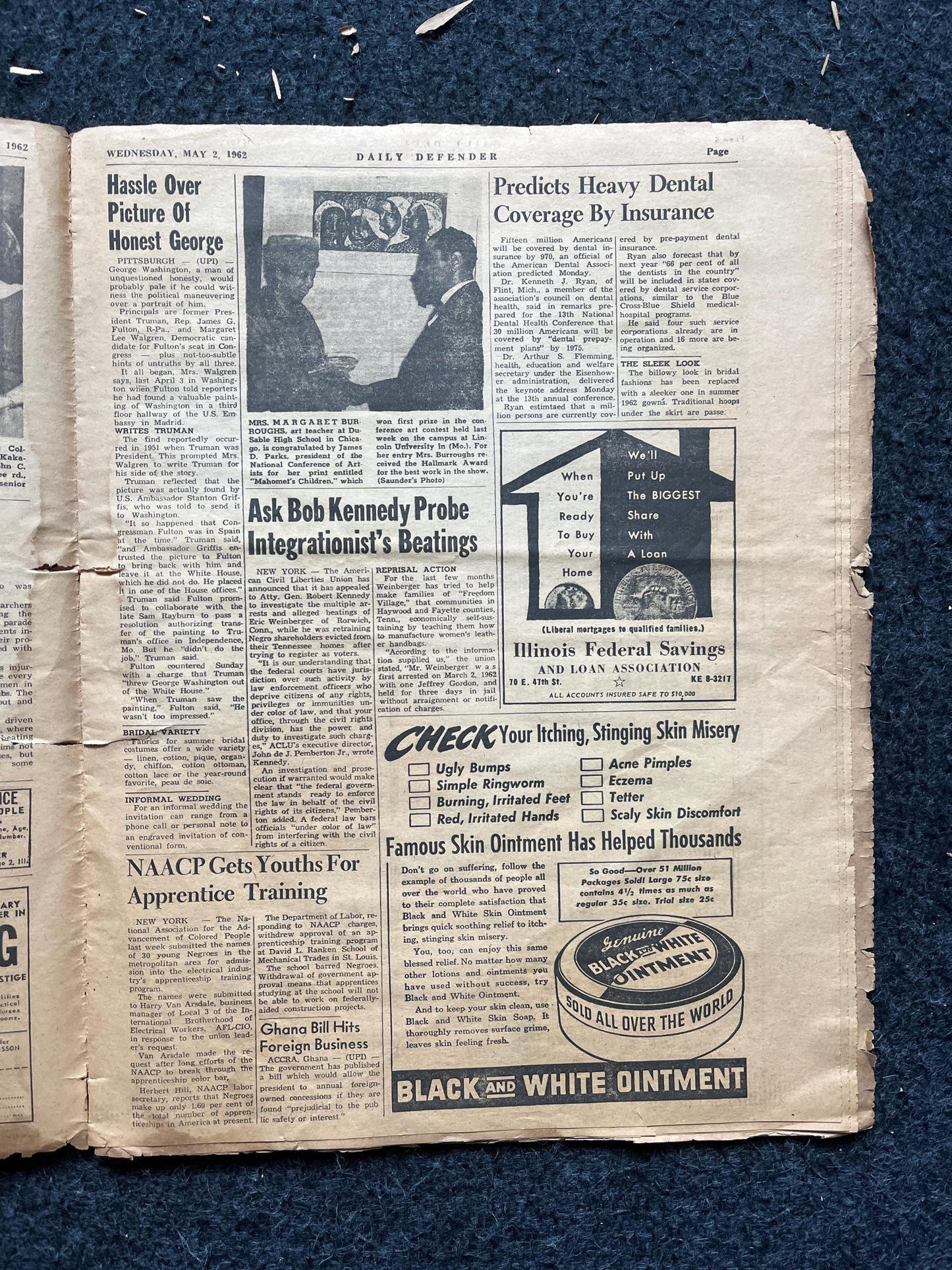 1962 Freedom Rights Civil Rights Newspaper , Vintage Antique Collectibles, Original Childrens Educational Item, Gifts for Teachers