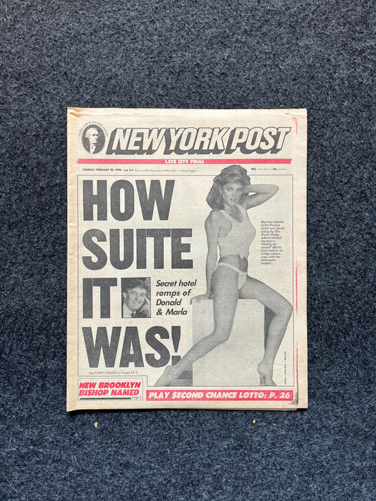 1990 Donald Ivana Trump Affair, Trump Gifts and Artwork, Republican decorations, Make America Great Again, Vintage MAGA newspaper