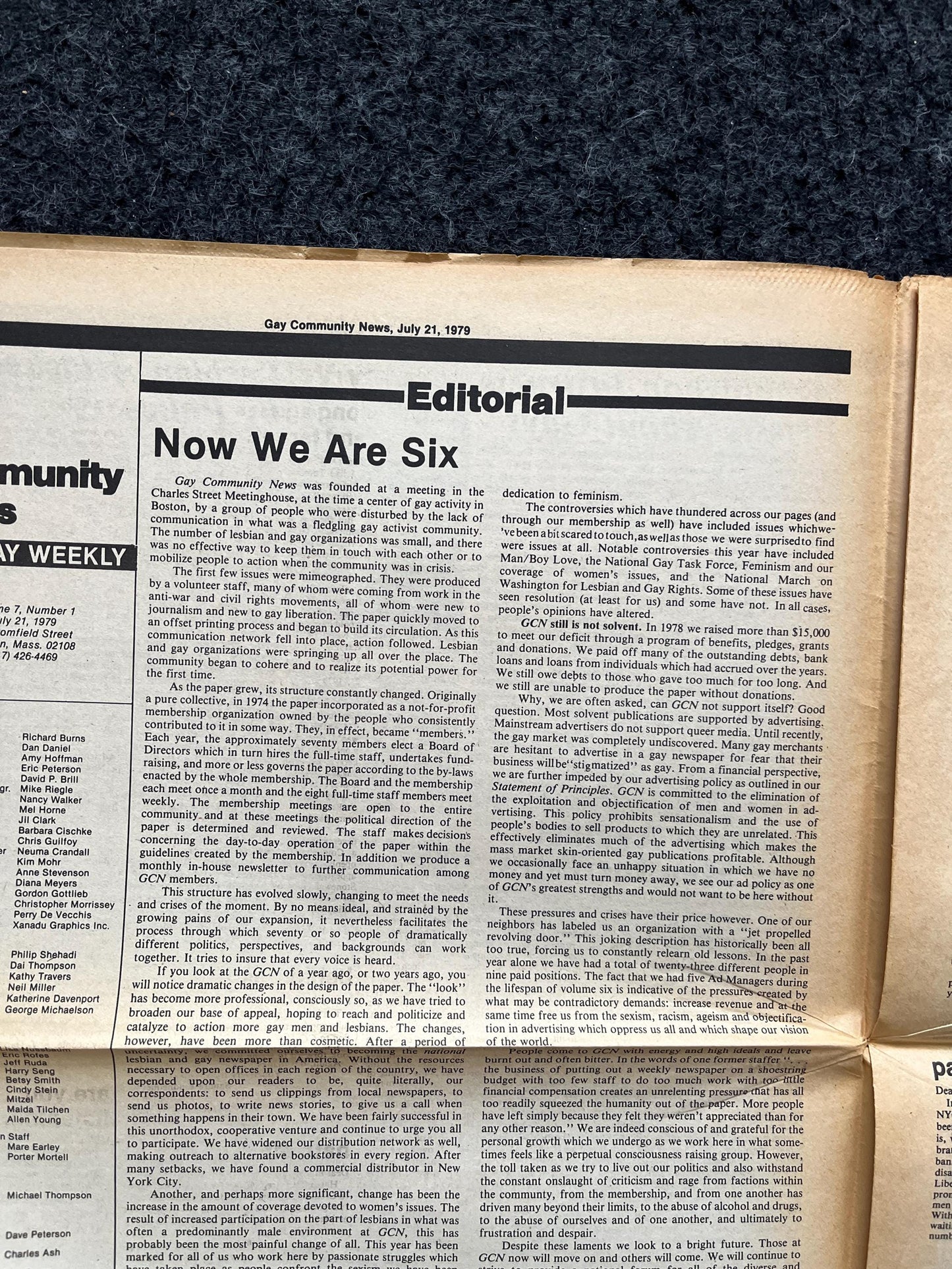 Vintage 1980s 6th Anniversary LGBT  Newspaper, LGBTQIA Memorabilia, Queer Gifts Artworks, Lesbian gift, Trans Acceptance, Gay Books Magazine