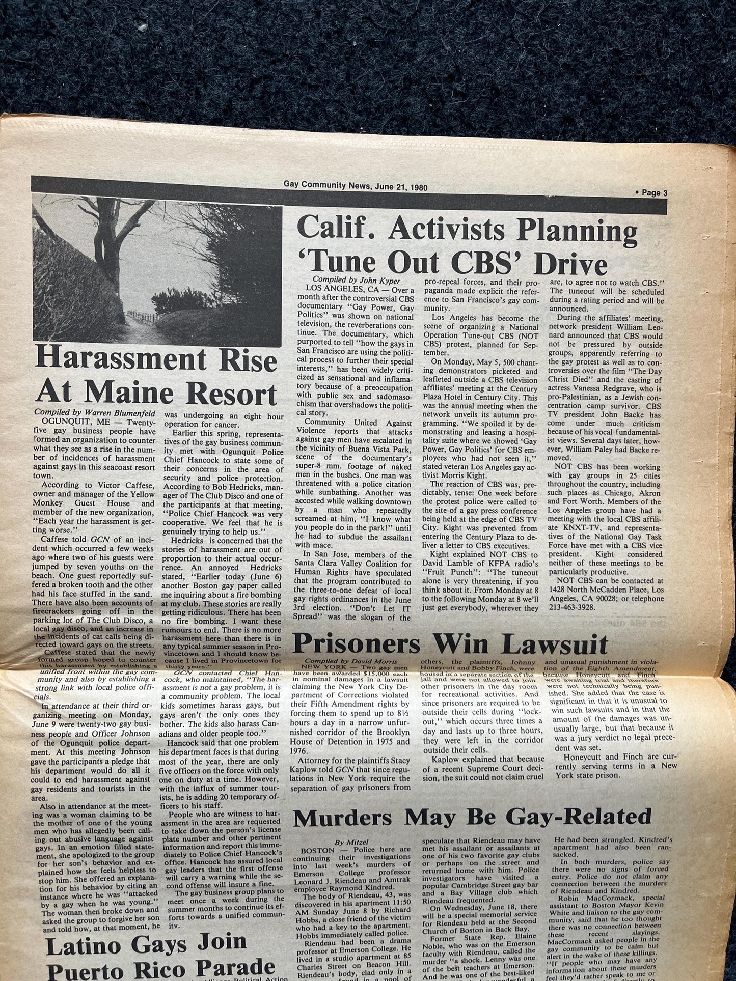 Vintage 1980s LGBT Maurice Kenny Newspaper, LGBTQIA Memorabilia, Queer Gifts Artworks, Lesbian gift, Trans Acceptance, Gay Books Magazines,