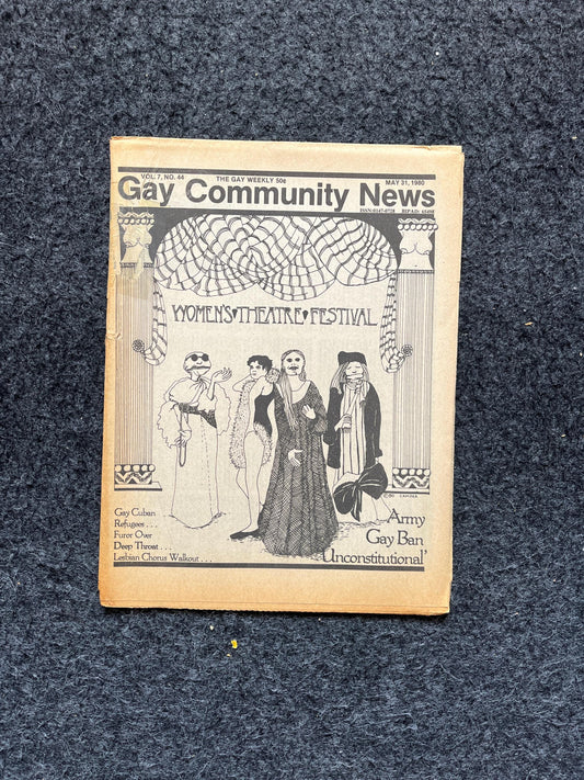 Vintage Lesbian Theatre 1980s California Gay Rights Newspaper, LGBTQIA Memorabilia, Queer Gifts Artworks, Lesbian gift, Trans Acceptance.