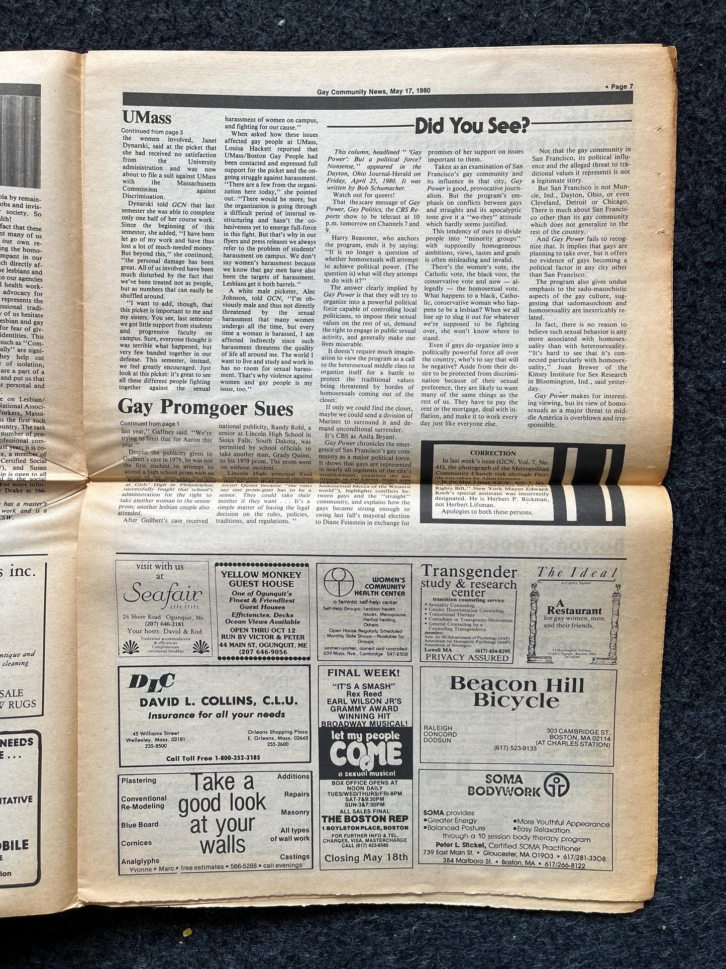 1980s LGBT Newspaper, LGBTQIA Memorabilia, Queer Gifts Artworks, Lesbian gift, Underground Newspaper, Gay Books Magazines, Boston History