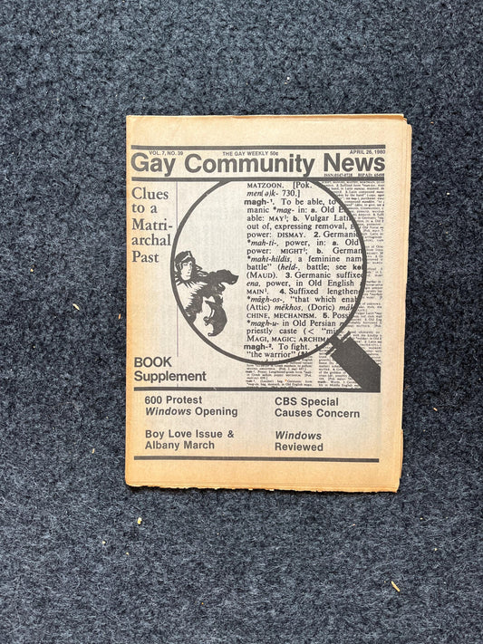1980s LGBT Newspaper, LGBTQIA Memorabilia, Queer Gifts Artworks, Lesbian gift, Underground Newspaper, Gay Books Magazines, Boston History