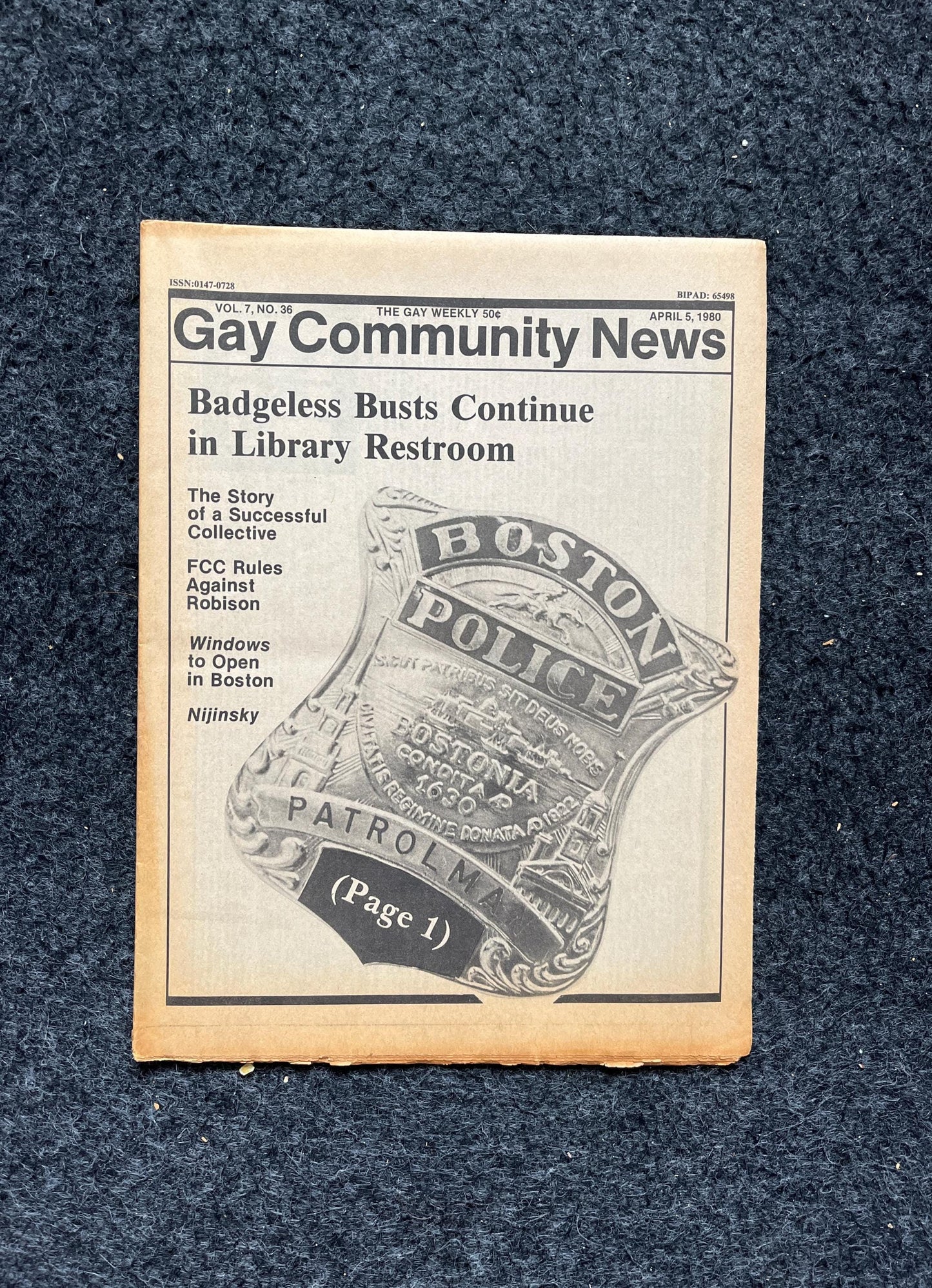 1980s LGBT Newspaper, LGBTQIA Memorabilia, Queer Gifts Artworks, Lesbian gift, Underground Newspaper, Gay Books Magazines, Boston History