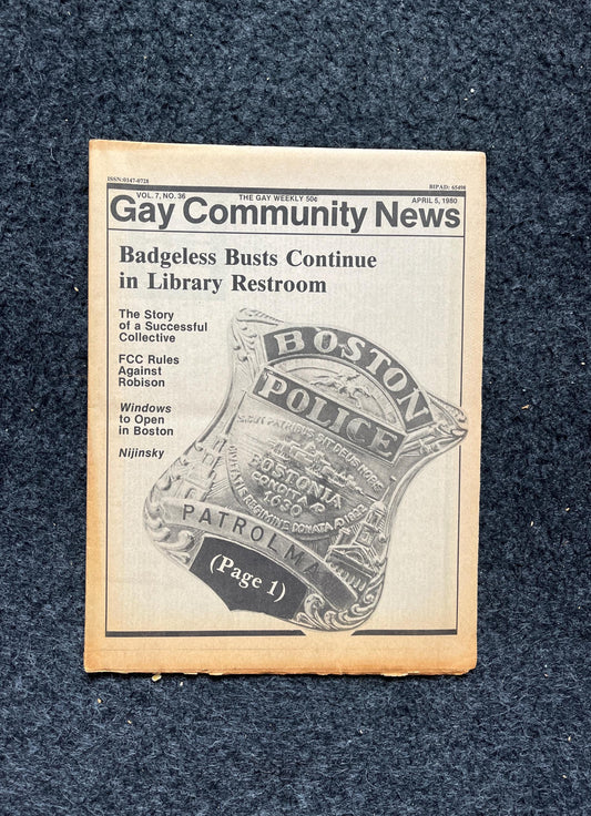 1980s LGBT Newspaper, LGBTQIA Memorabilia, Queer Gifts Artworks, Lesbian gift, Underground Newspaper, Gay Books Magazines, Boston History