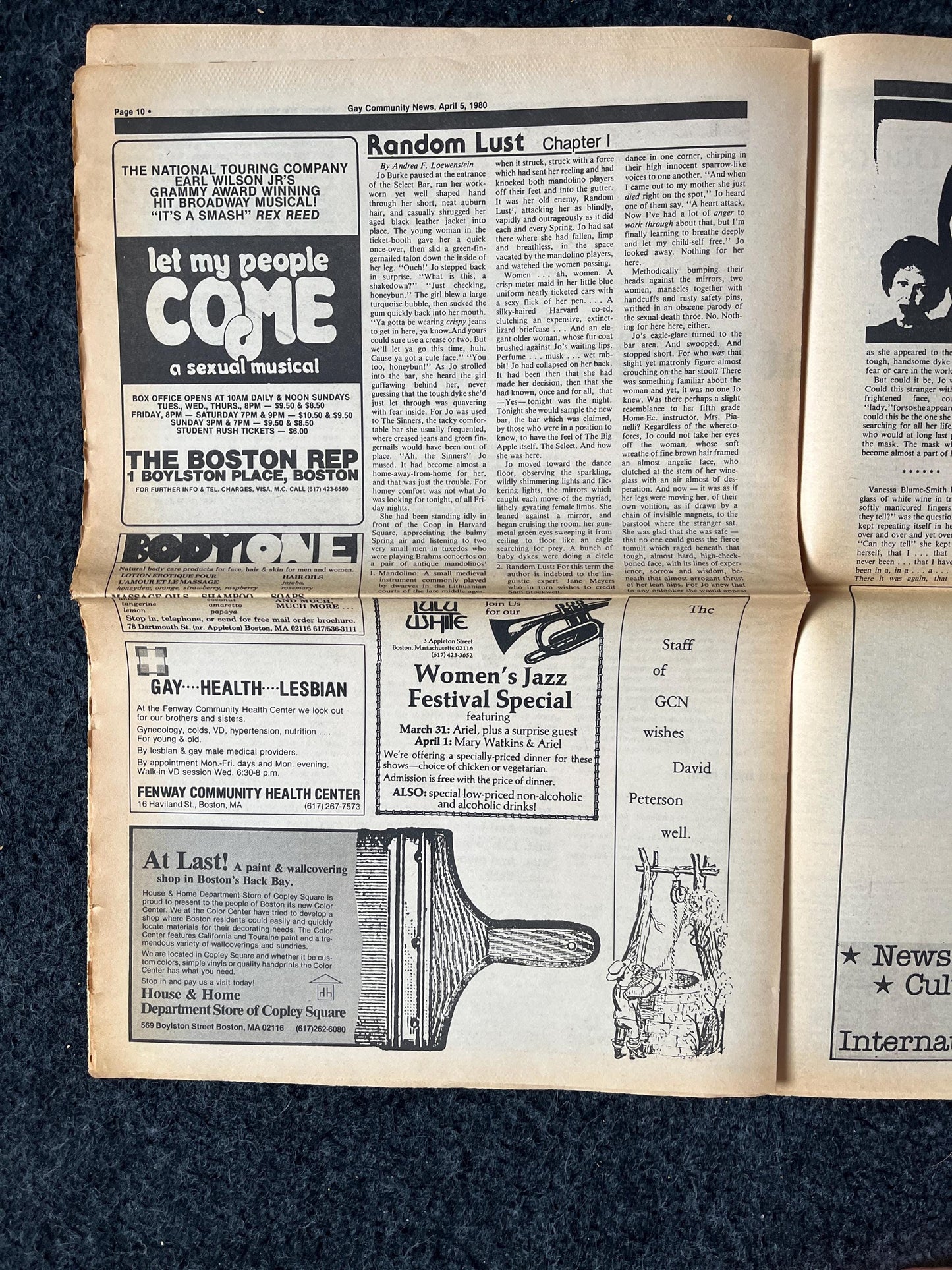 1980s LGBT Newspaper, LGBTQIA Memorabilia, Queer Gifts Artworks, Lesbian gift, Underground Newspaper, Gay Books Magazines, Boston History