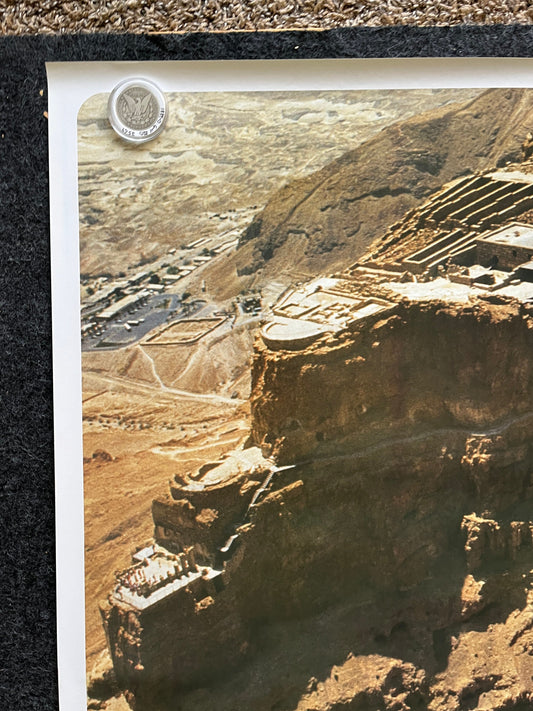 Vintage 1980s Massada Israel Travel Poster - Vintage Advertising Jewish Travel Poster, Vintage Photography, 27 x 39 Aviation Poster