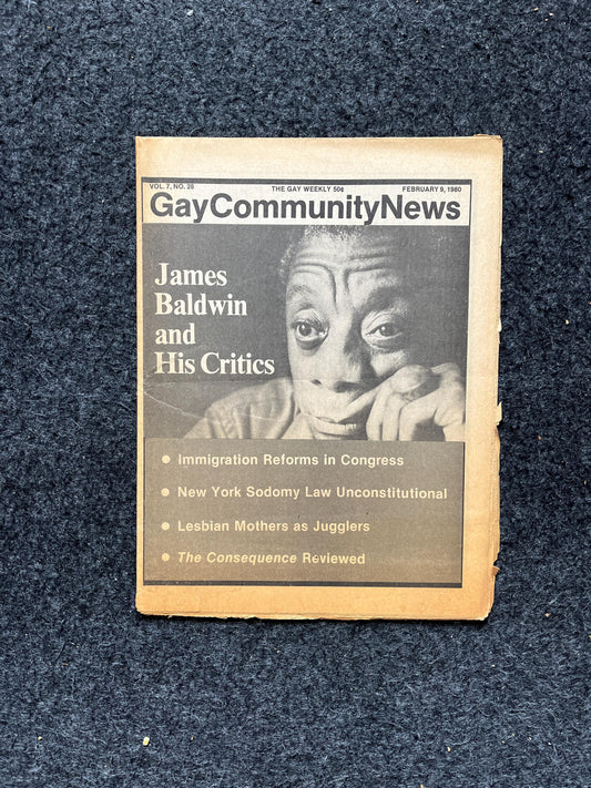 1980s James Baldwin LGBT Newspaper, LGBTQIA Memorabilia, Queer Gifts Artworks, Lesbian gift, Underground Newspaper, Gay Books Magazines,