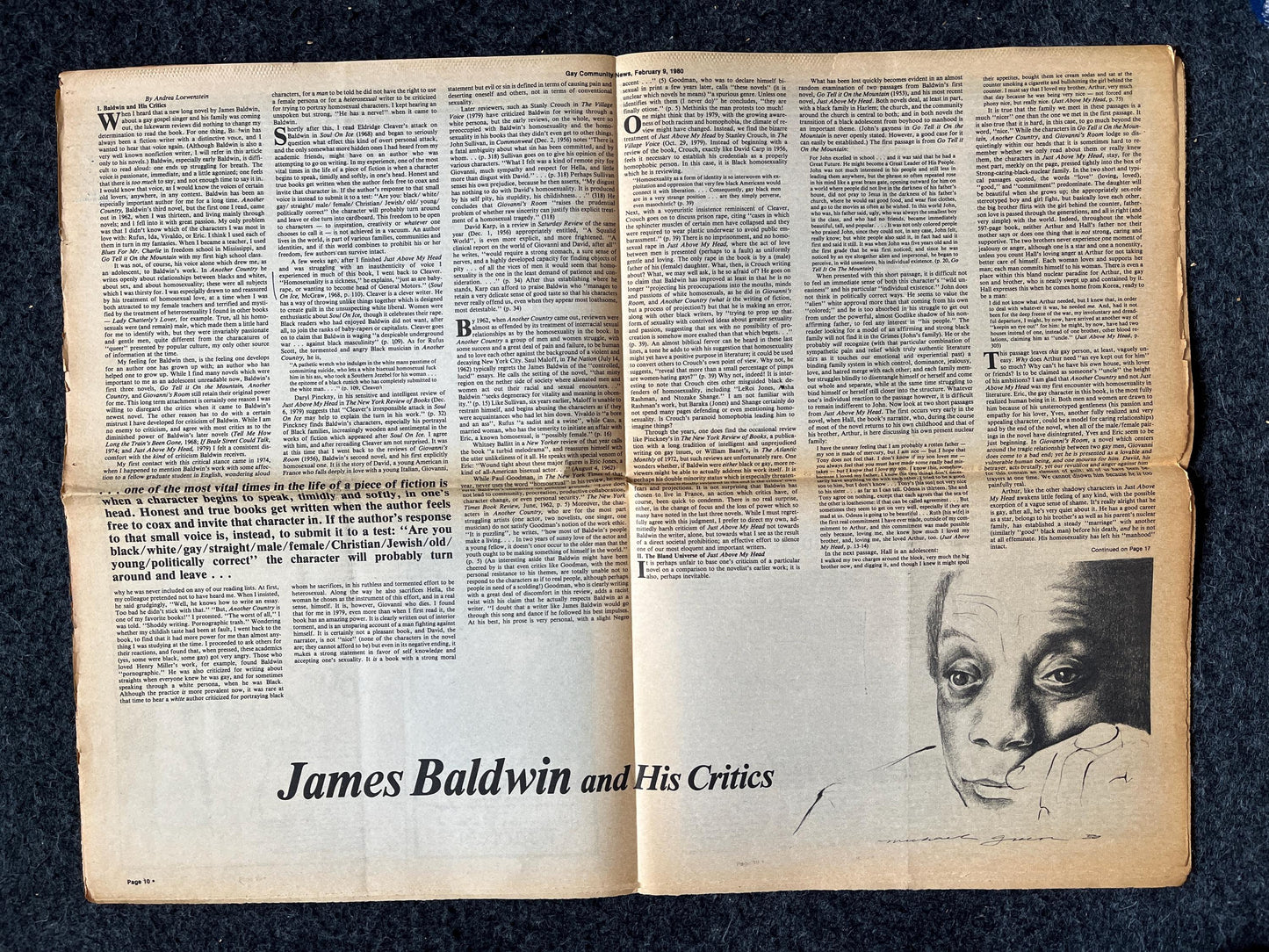 1980s James Baldwin LGBT Newspaper, LGBTQIA Memorabilia, Queer Gifts Artworks, Lesbian gift, Underground Newspaper, Gay Books Magazines,