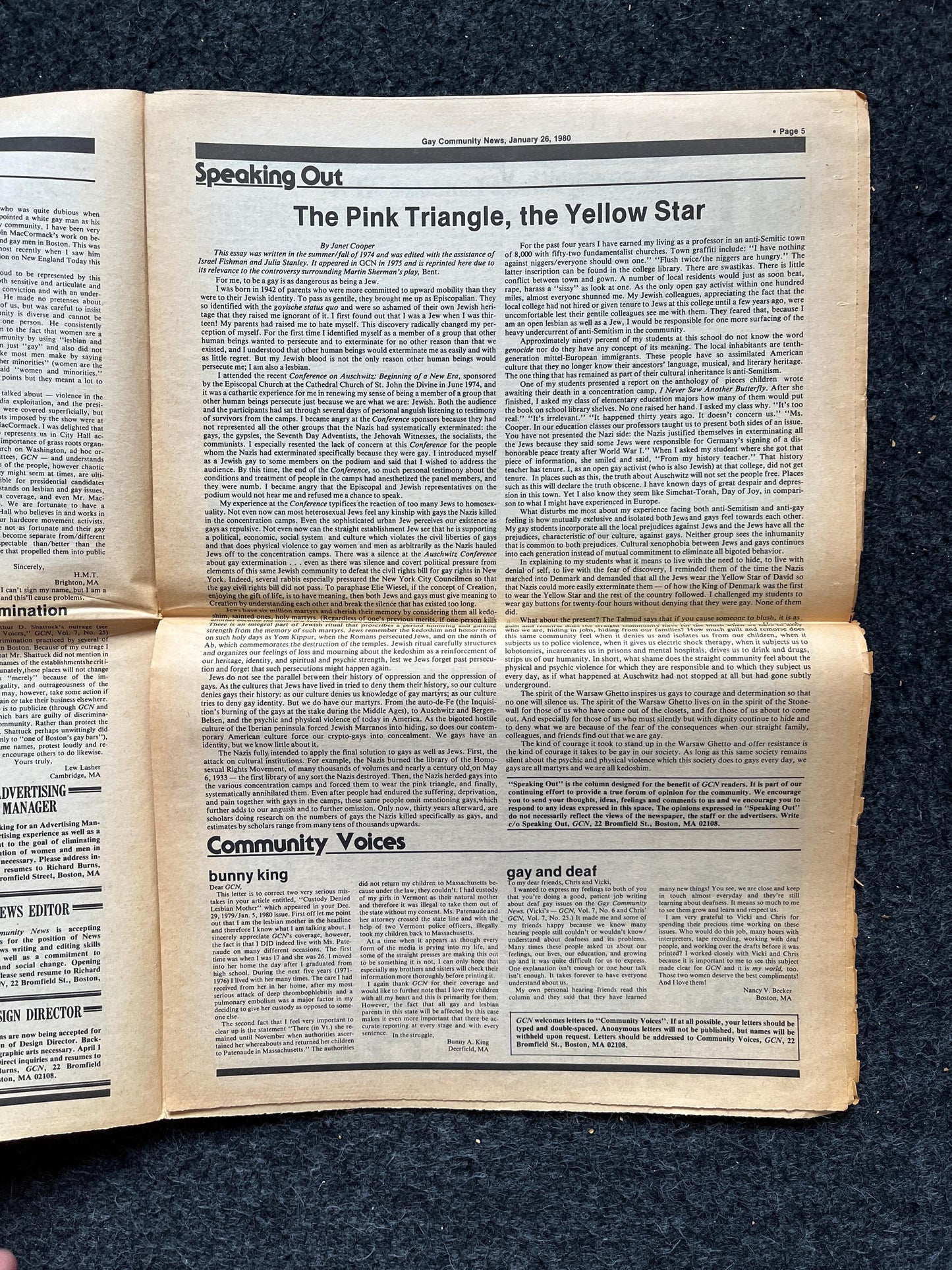 1980s American Lesbian in Paris Newspaper, LGBTQIA Memorabilia, Queer Gifts Artworks, Lesbian gift, Trans Acceptance, Gay Books Magazines,