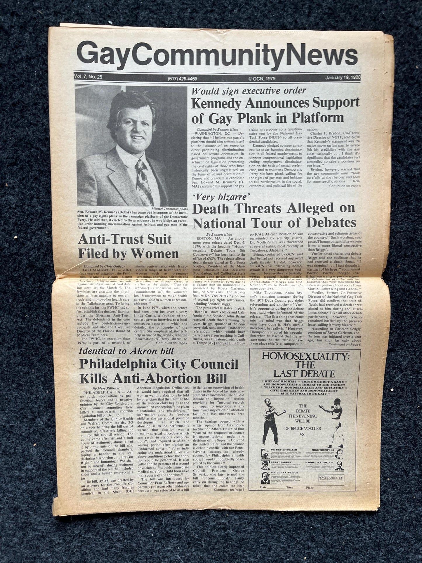 1980s LGBT Ted Kennedy Newspaper, LGBTQIA Memorabilia, Queer Gifts Artworks, Lesbian gift, Underground Newspaper, Gay Books Magazines,