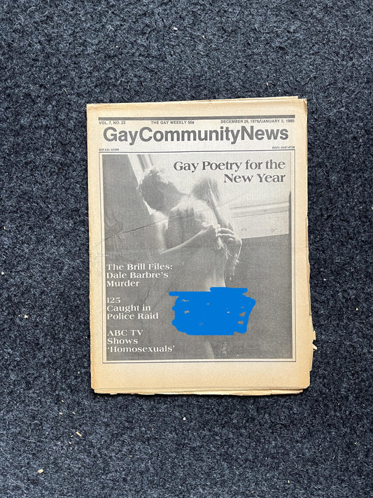 1980s LGBT Gay Poetry Newspaper, LGBTQIA Memorabilia, Queer Gifts Artworks, Lesbian gift, Underground Newspaper, Gay Books Magazines,