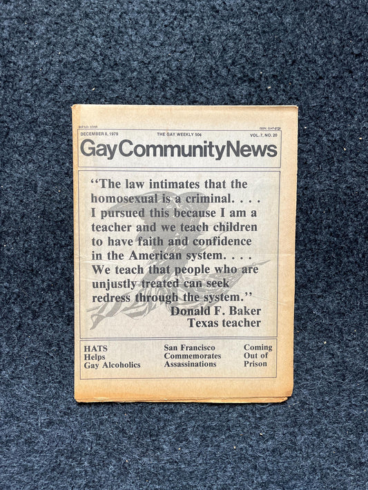1980s LGBT Texas Donald Baker Newspaper, LGBTQIA Memorabilia, Queer Gifts Artworks, Lesbian gift, Underground Newspaper, Gay Books Magazine