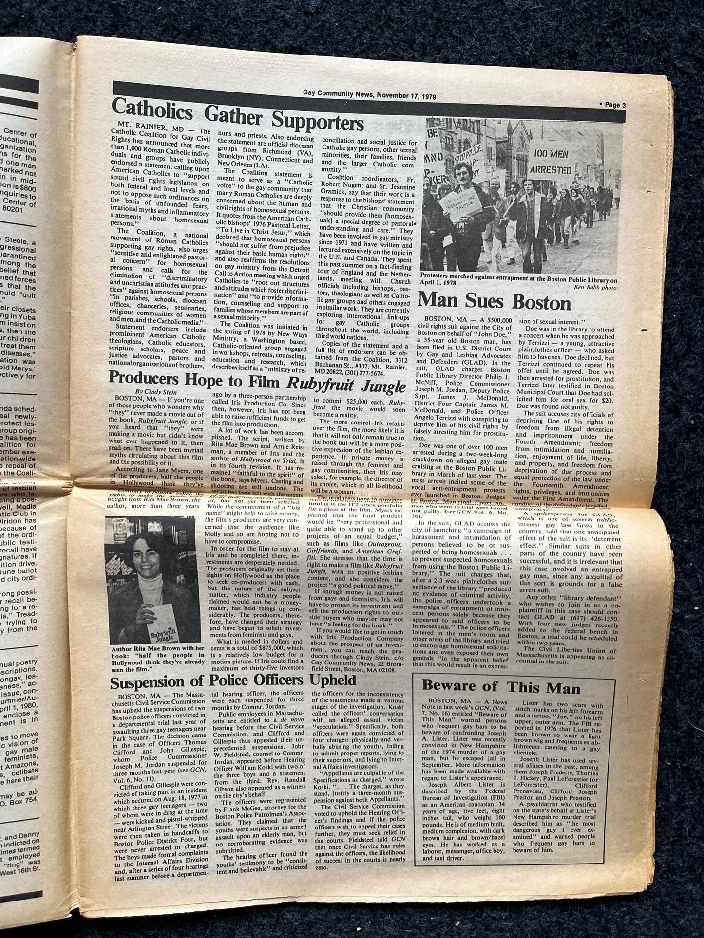 1980s Milton Matson Newspaper, LGBTQIA Memorabilia, Queer Gifts Artworks, Lesbian gift, Trans Rights, Gay Books Magazines,