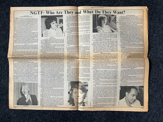 1980s NGTF Introduction, Vintage Newspaper, LGBTQIA Memorabilia, Queer Gifts Artworks, Lesbian gift, Trans Rights, Gay Books Magazines,
