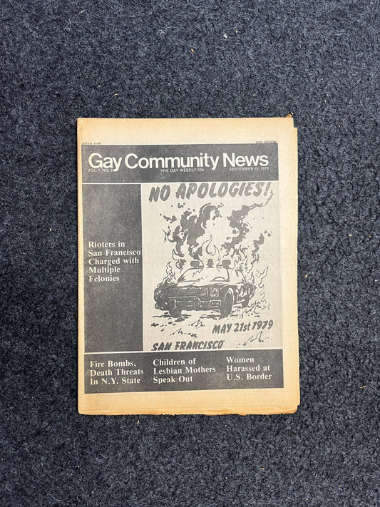 1980 San Francisco Riots, Vintage Newspaper Gay Pride, LGBTQIA Memorabilia, Queer Gifts Artworks, Lesbian gift, Gay Books Magazines,