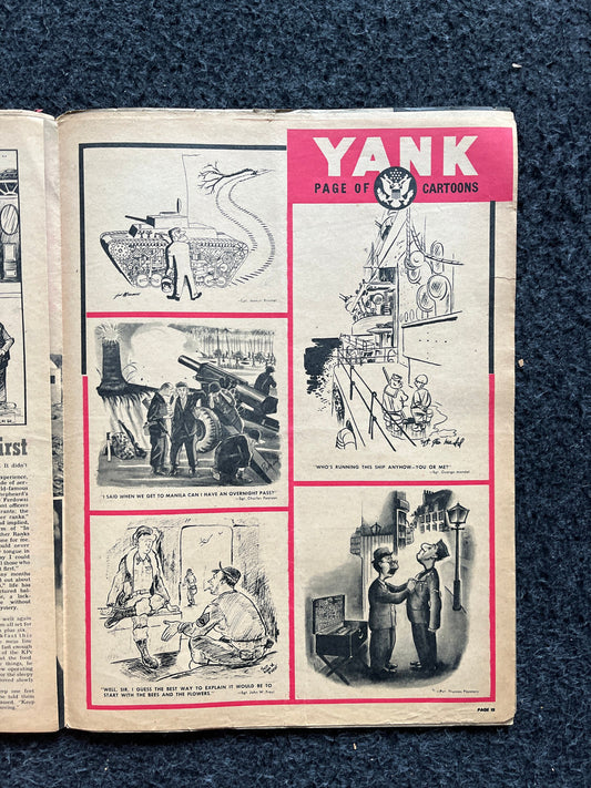 1945 US Propaganda WW2 Yank Magazine Collectible Military Magazine Memorabilia, Anniversary Gifts for Him, Vintage Military Wall Decoration