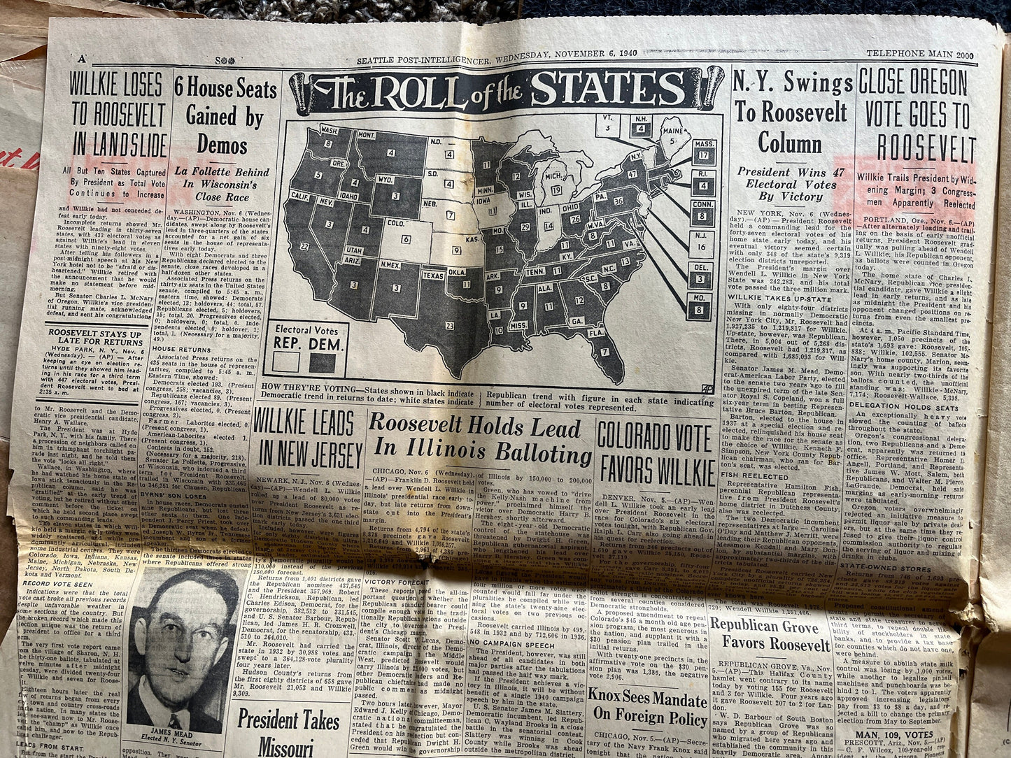 1940 FDR Wins Historic 3rd Term, Historic Gifts, Vintage Newspaper, WW2 Roosevelt, Gifts for History Teacher, American History, Gift for Him