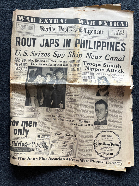 WW2 1942 Fall of Manila Philippines History and Resistance - Luzon Invasion - Vintage Newspaper Original World War 2 Memorabilia