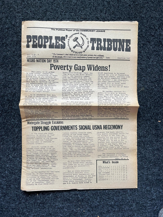 1974 Black Poverty Gap, Soviet Propaganda Newspaper, Vintage Communist Art, USSR Soviet Union, Russia Art, 1970s decor, gifts for democrats